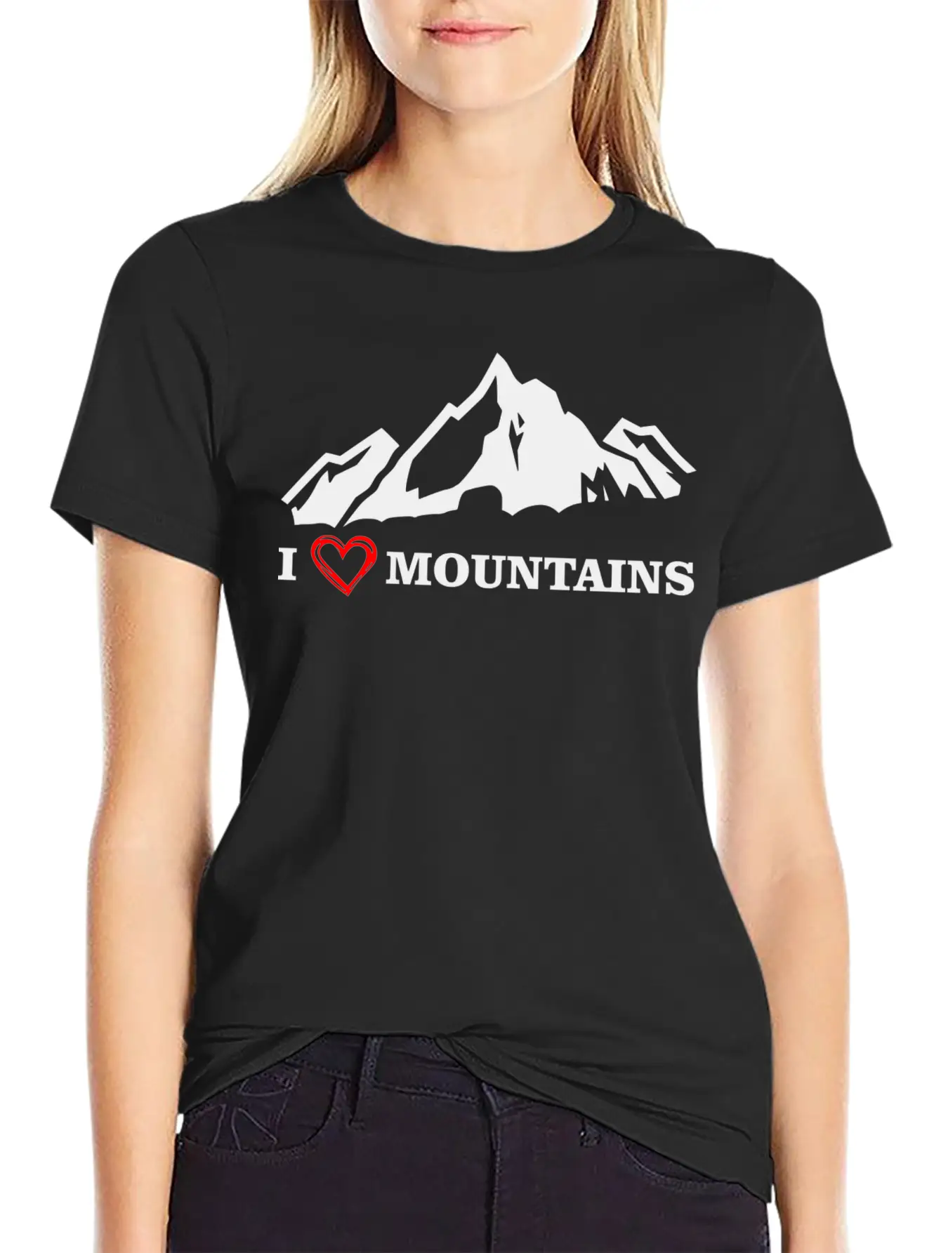 I Love Mountains Black Unisex Casual T-Shirt – Clean Design For Daily Comfort