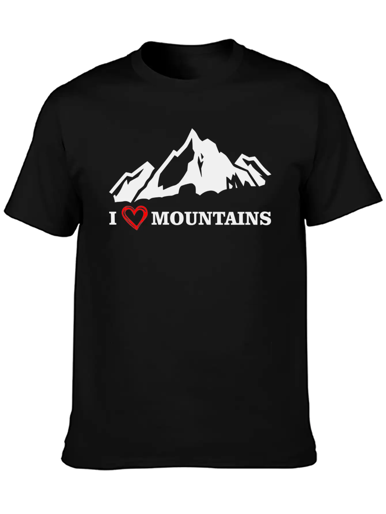 I Love Mountains Black Unisex Casual T-Shirt – Clean Design For Daily Comfort