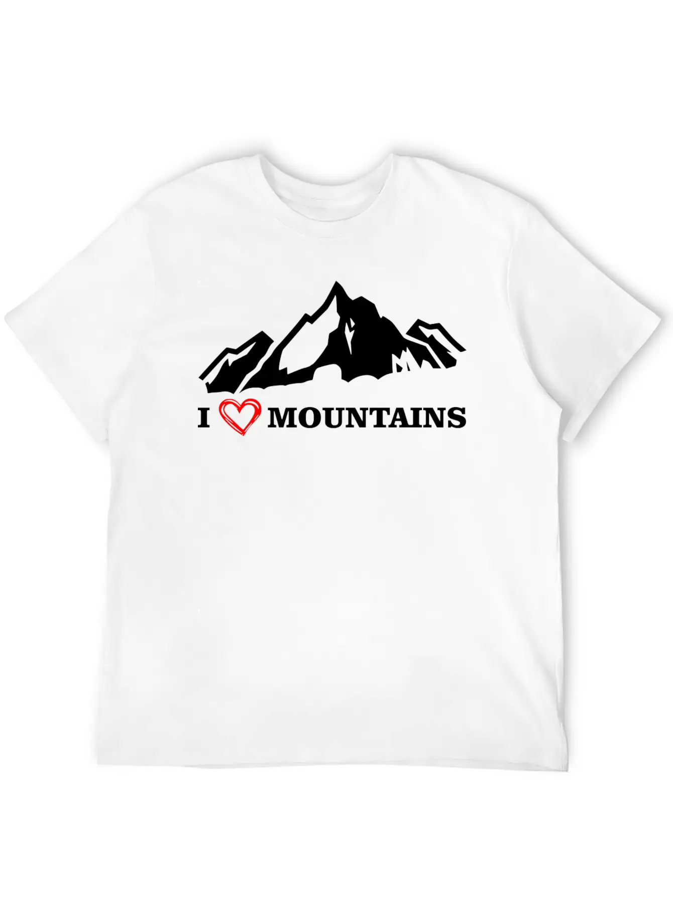 I Love Mountains Black Unisex Casual T-Shirt – Clean Design For Daily Comfort