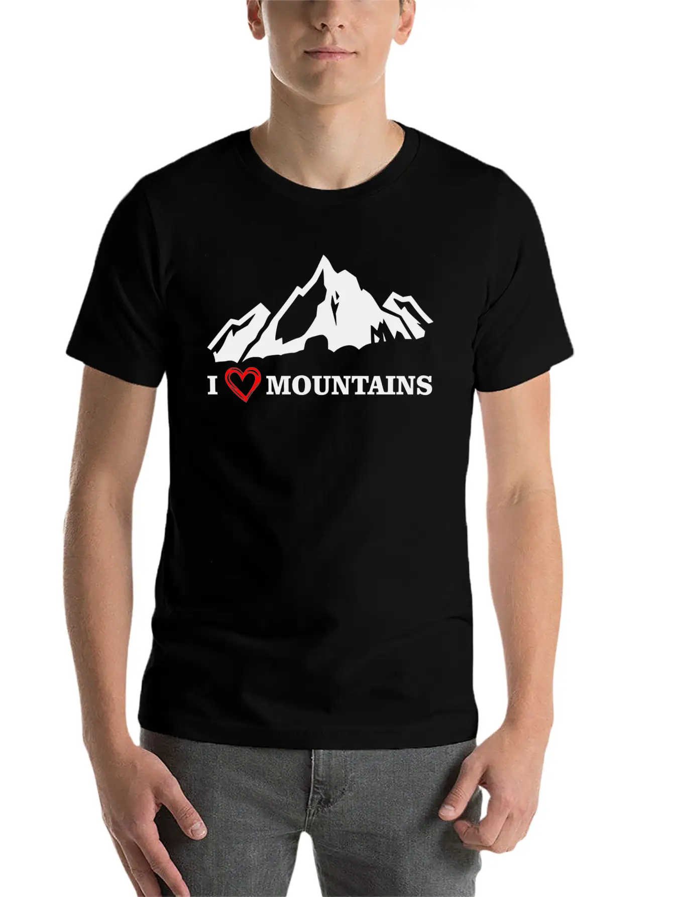 I Love Mountains Black Unisex Casual T-Shirt – Clean Design For Daily Comfort
