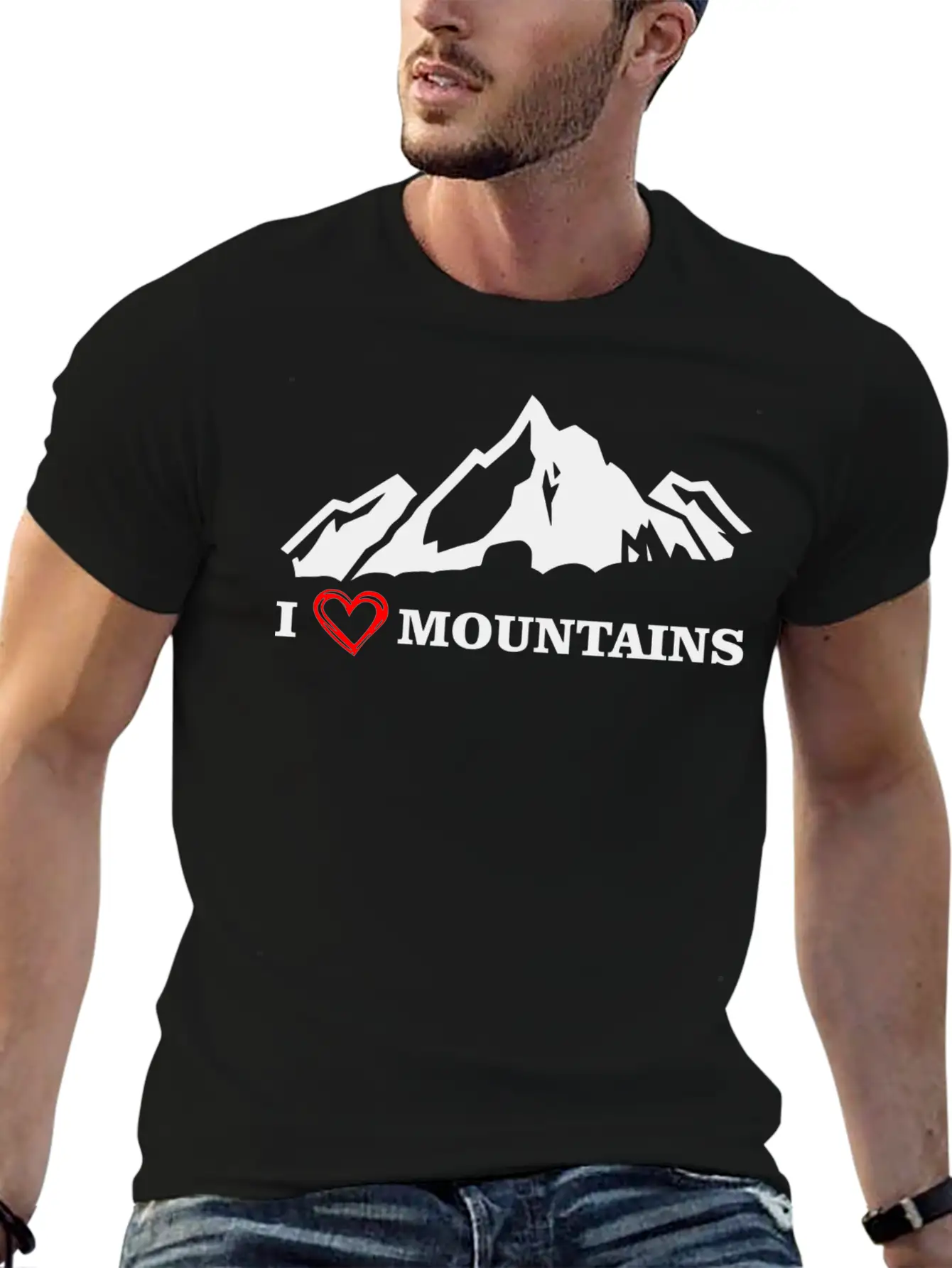 I Love Mountains Black Unisex Casual T-Shirt – Clean Design For Daily Comfort