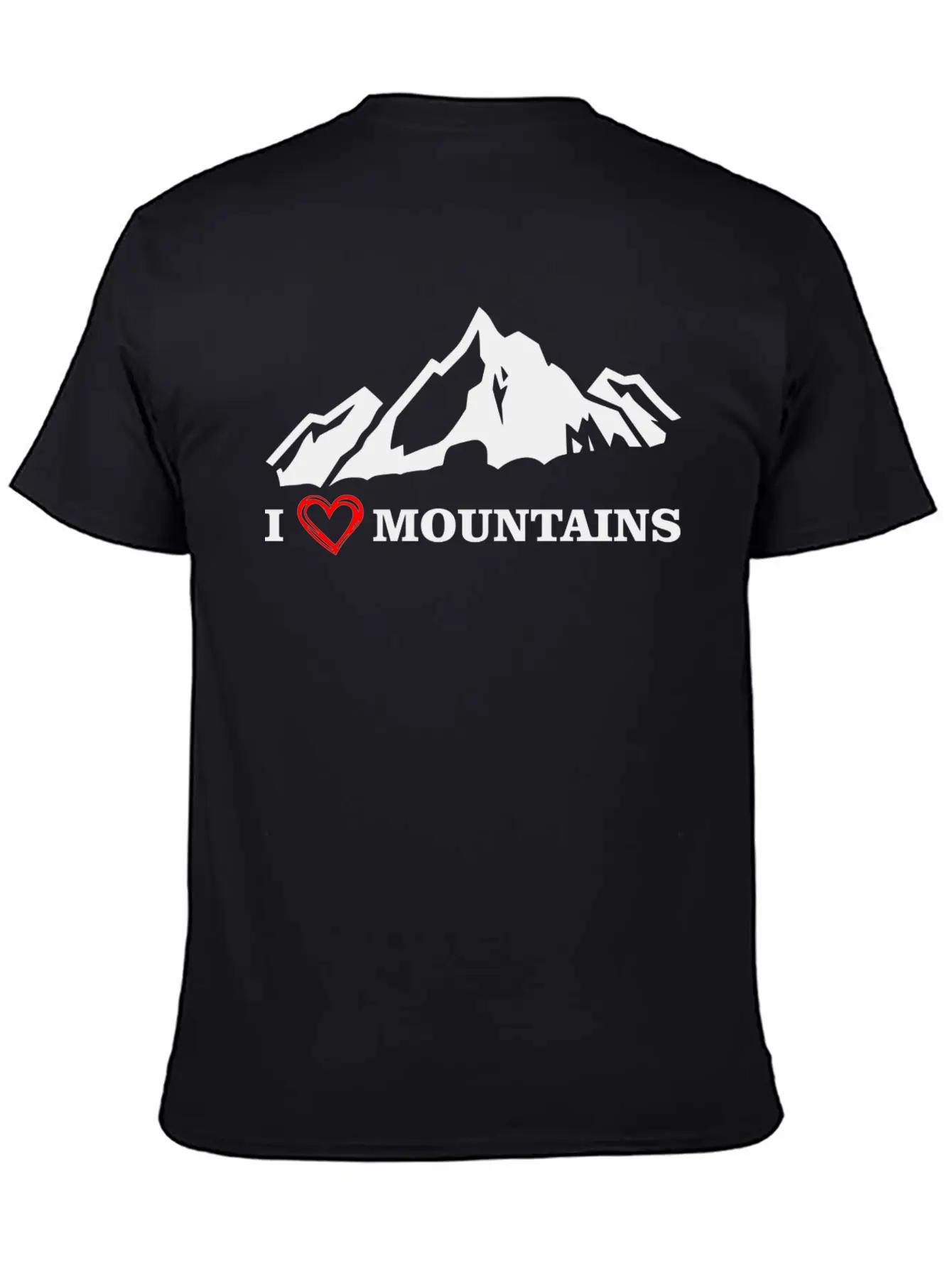 I Love Mountains Black Unisex Casual T-Shirt – Clean Design For Daily Comfort