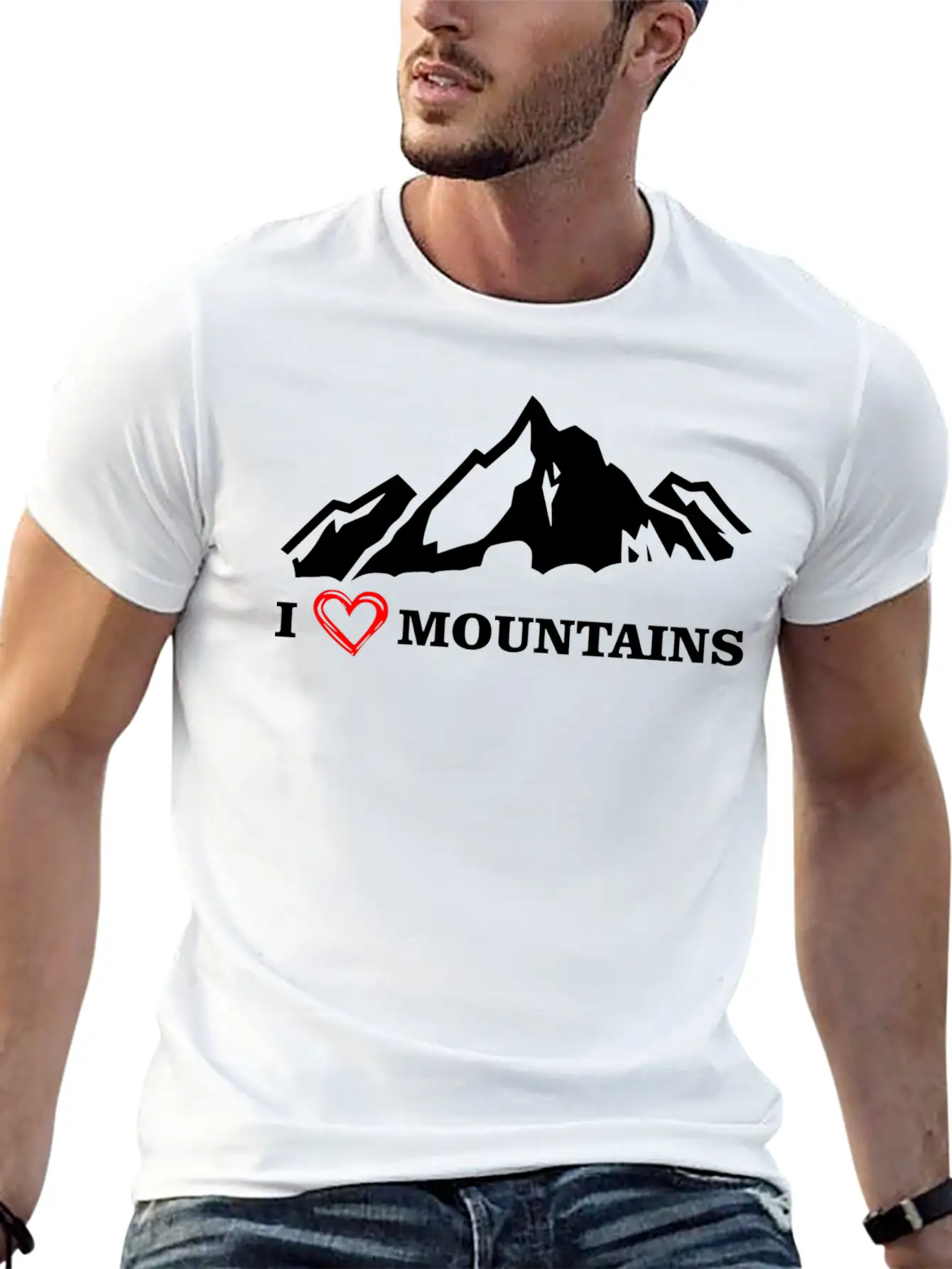 I Love Mountains Black Unisex Casual T-Shirt – Clean Design For Daily Comfort