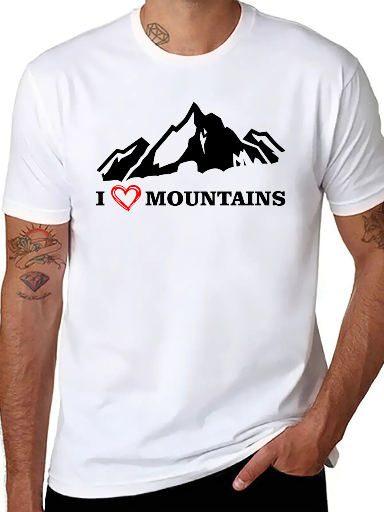 I Love Mountains Black Unisex Casual T-Shirt – Clean Design For Daily Comfort