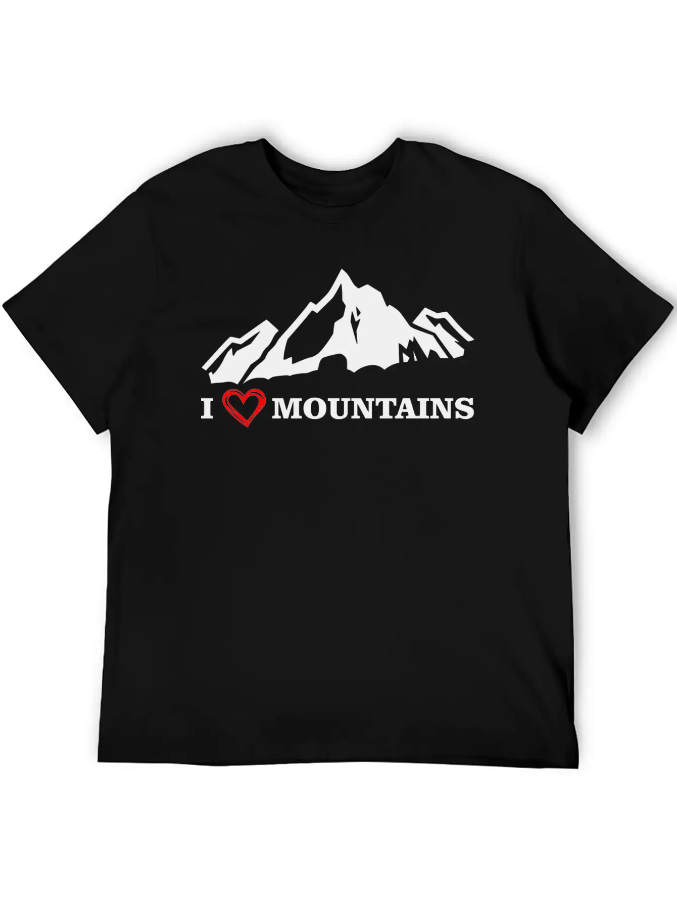 I Love Mountains Black Unisex Casual T-Shirt – Clean Design For Daily Comfort