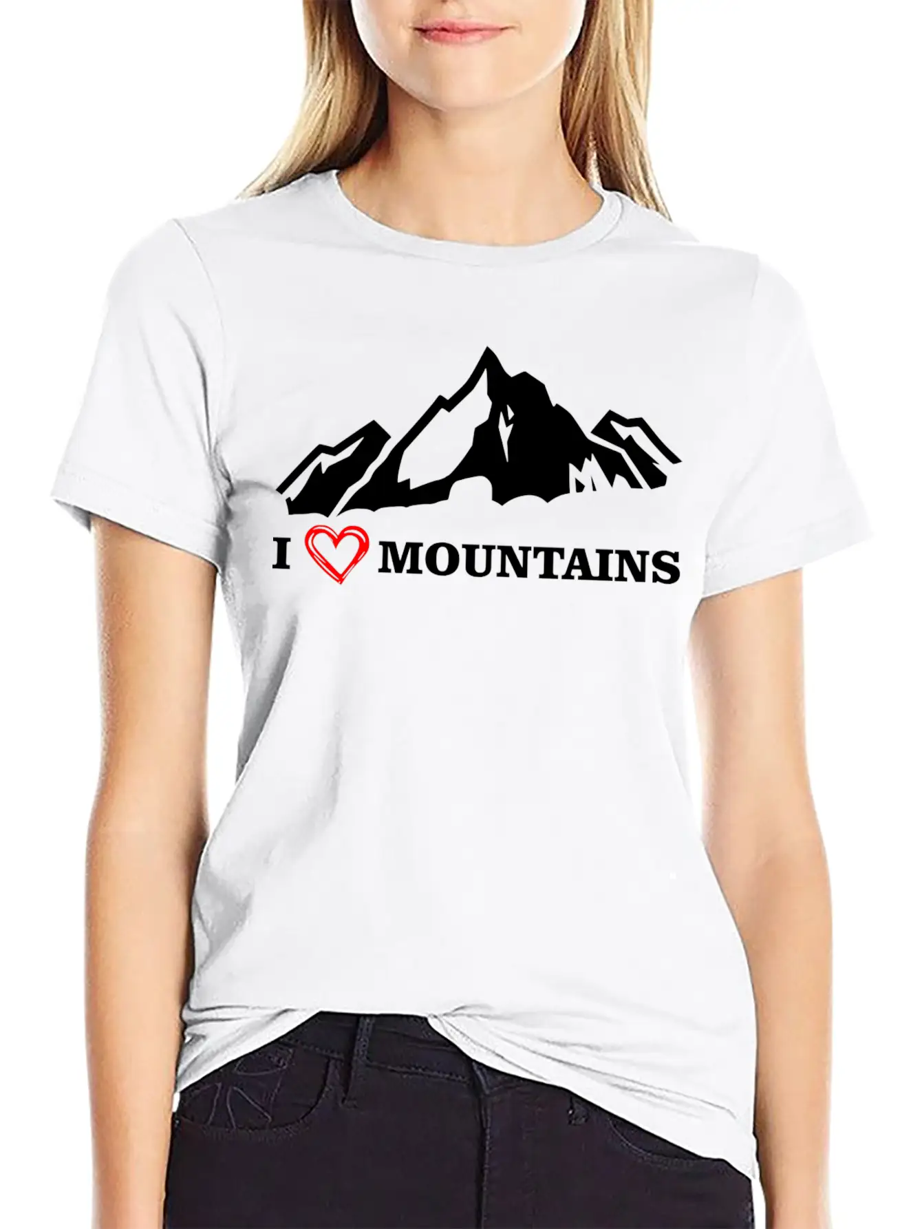 I Love Mountains Black Unisex Casual T-Shirt – Clean Design For Daily Comfort
