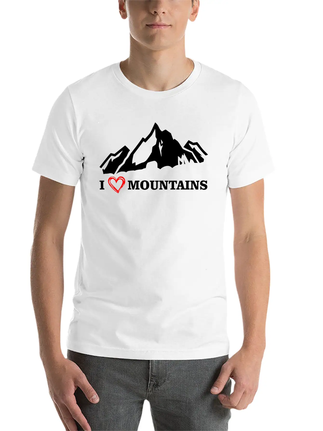 I Love Mountains Black Unisex Casual T-Shirt – Clean Design For Daily Comfort