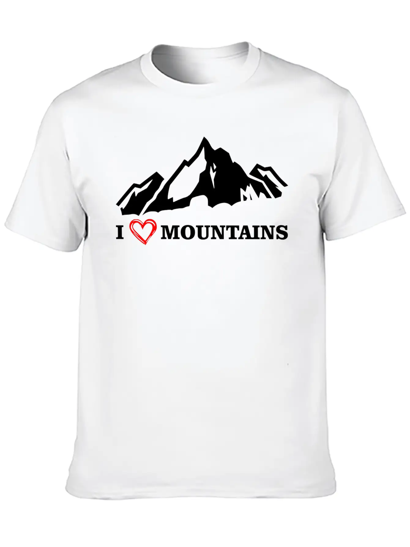 I Love Mountains Black Unisex Casual T-Shirt – Clean Design For Daily Comfort