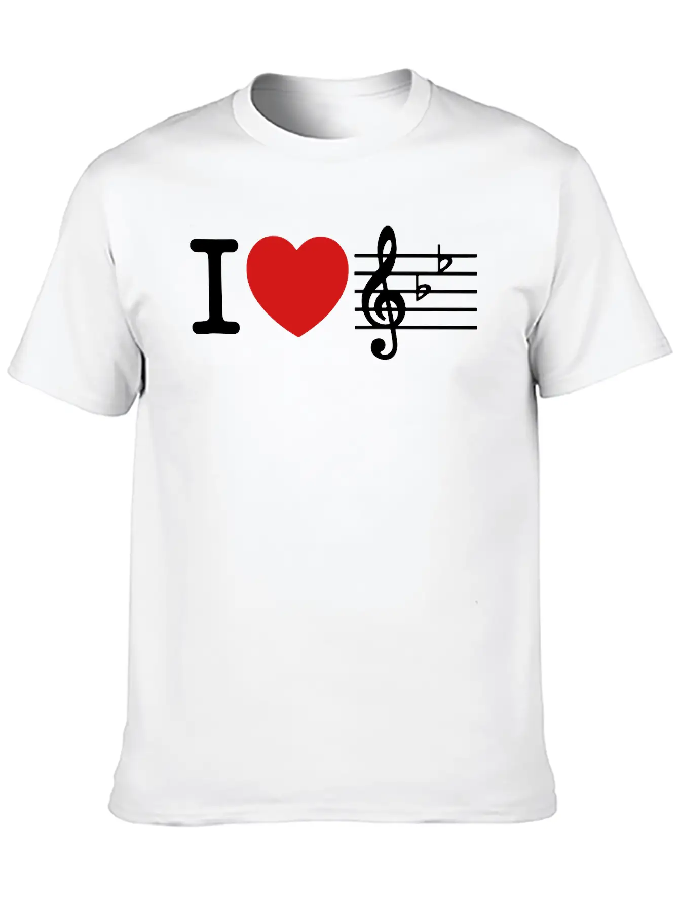 I Love Music Comfortable Minimalist Graphic Tee – Summer Style Essential
