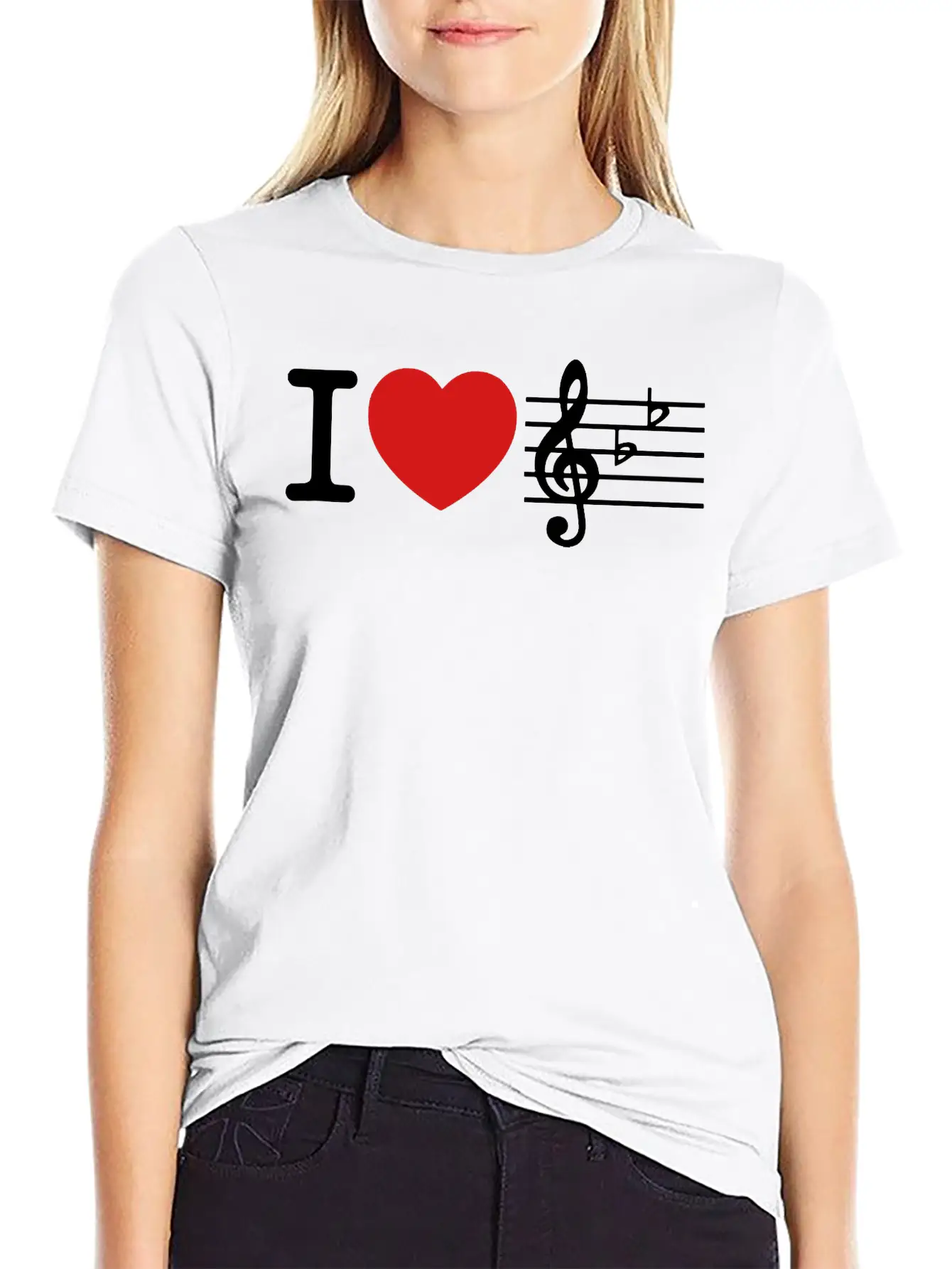 I Love Music Comfortable Minimalist Graphic Tee – Summer Style Essential