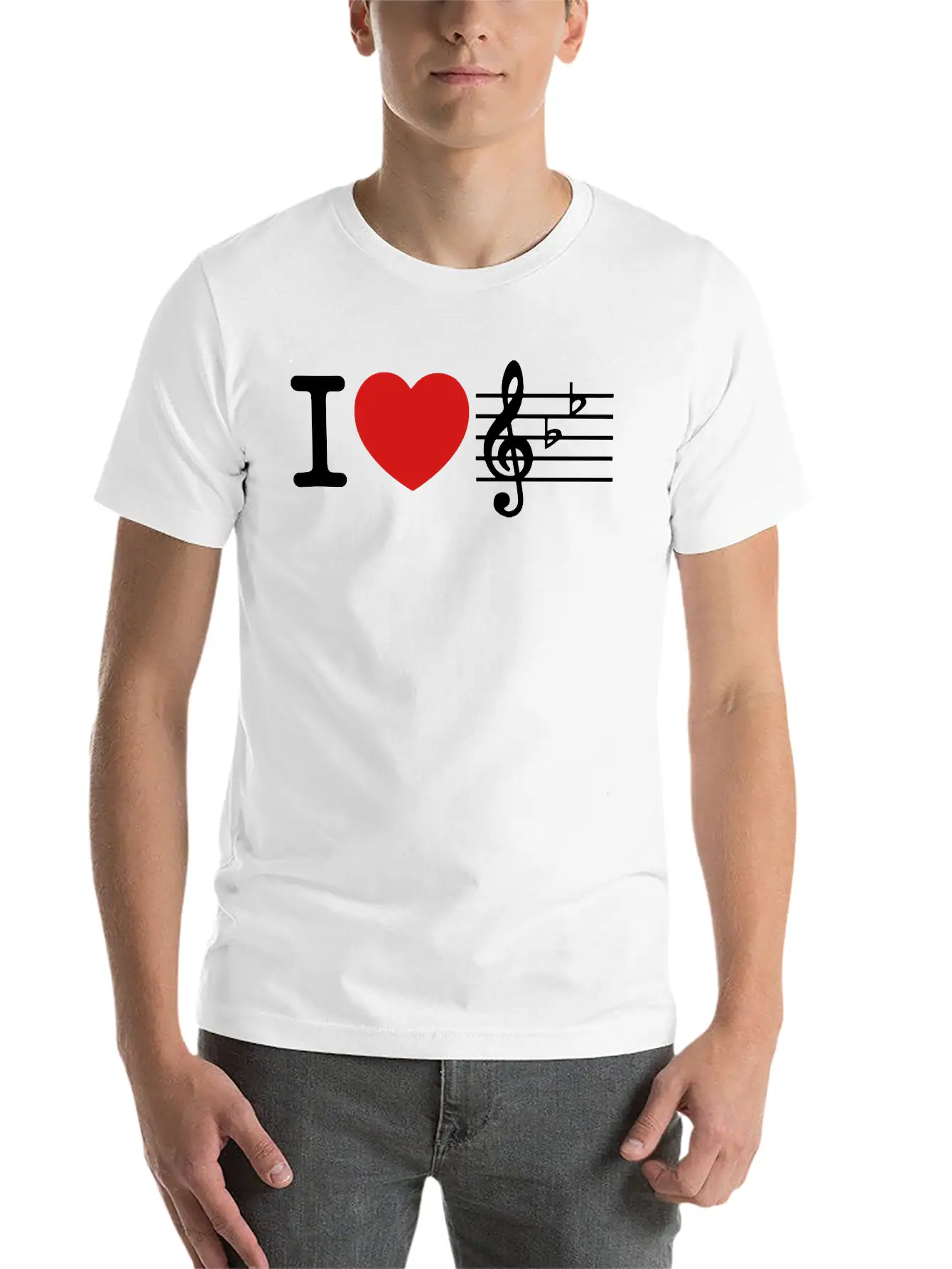 I Love Music Comfortable Minimalist Graphic Tee – Summer Style Essential