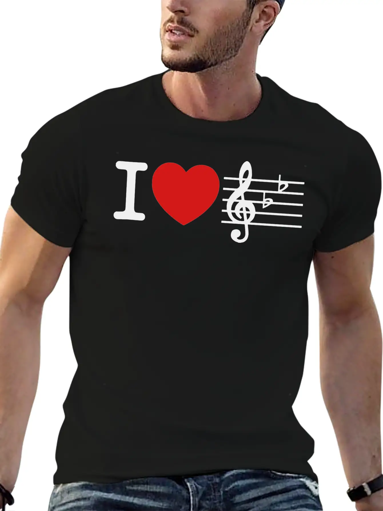 I Love Music Comfortable Minimalist Graphic Tee – Summer Style Essential