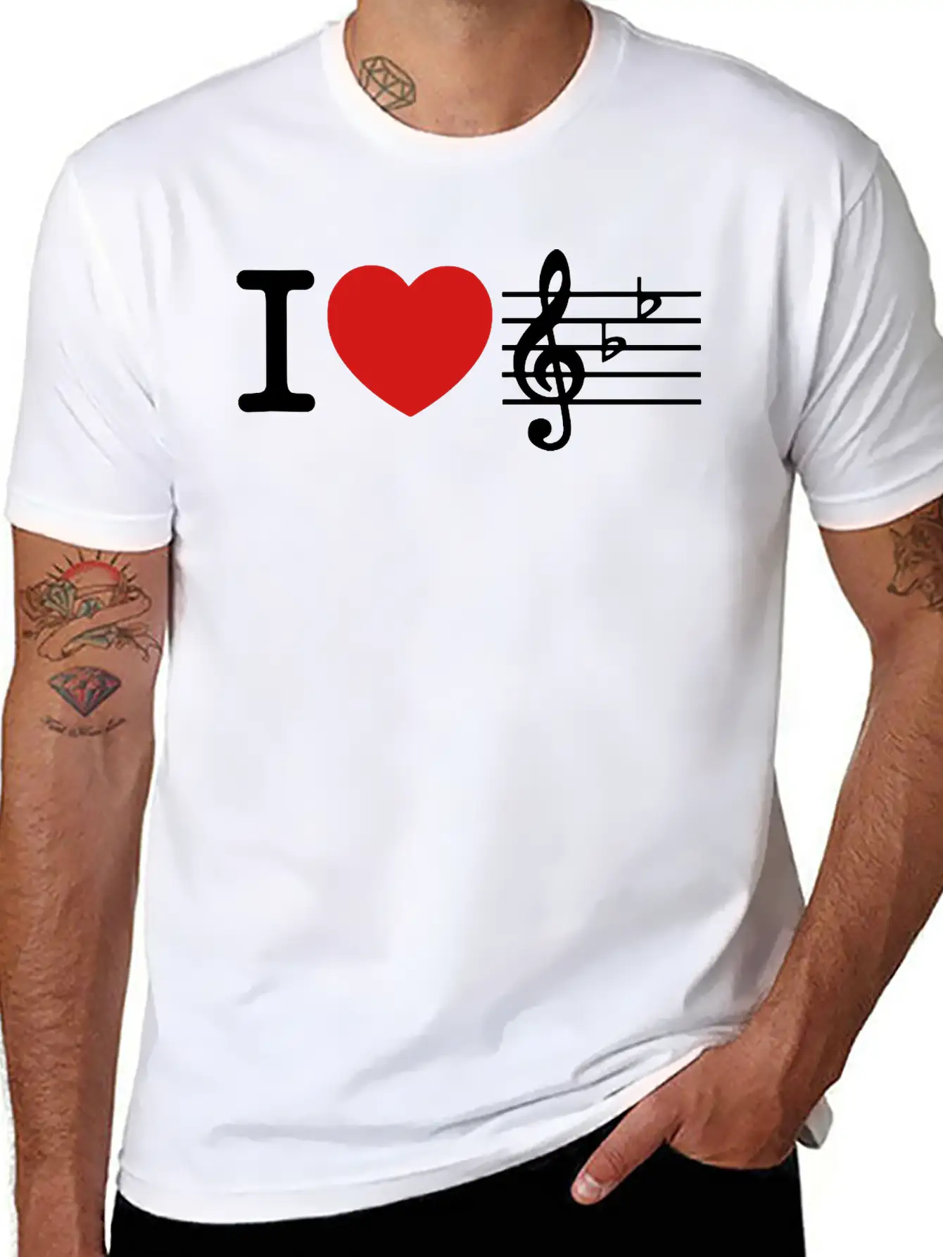 I Love Music Comfortable Minimalist Graphic Tee – Summer Style Essential