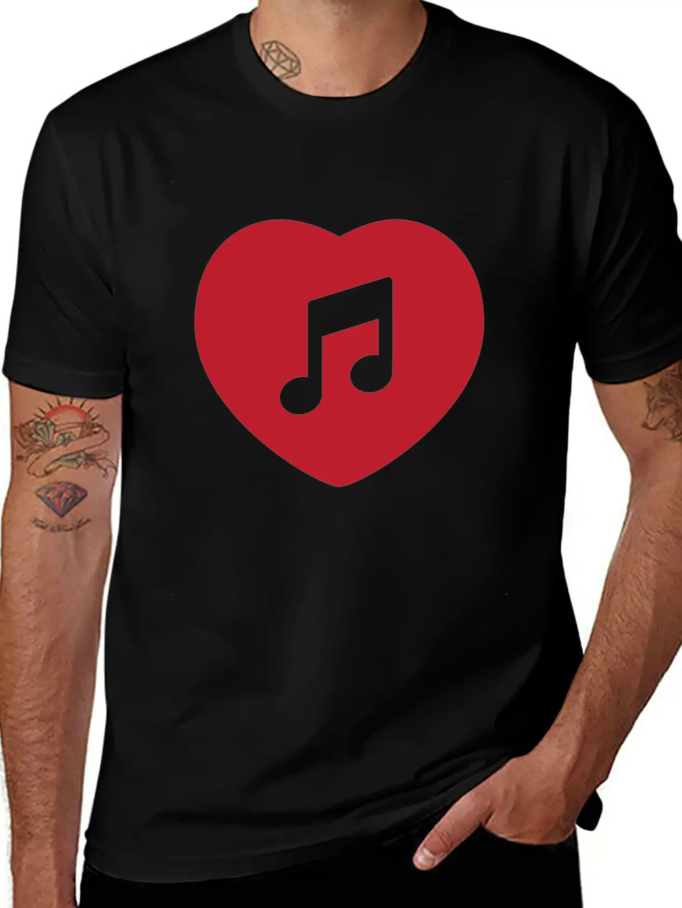 I Love Music Stylish Everyday T-Shirt – Unisex Basic Cotton Tee