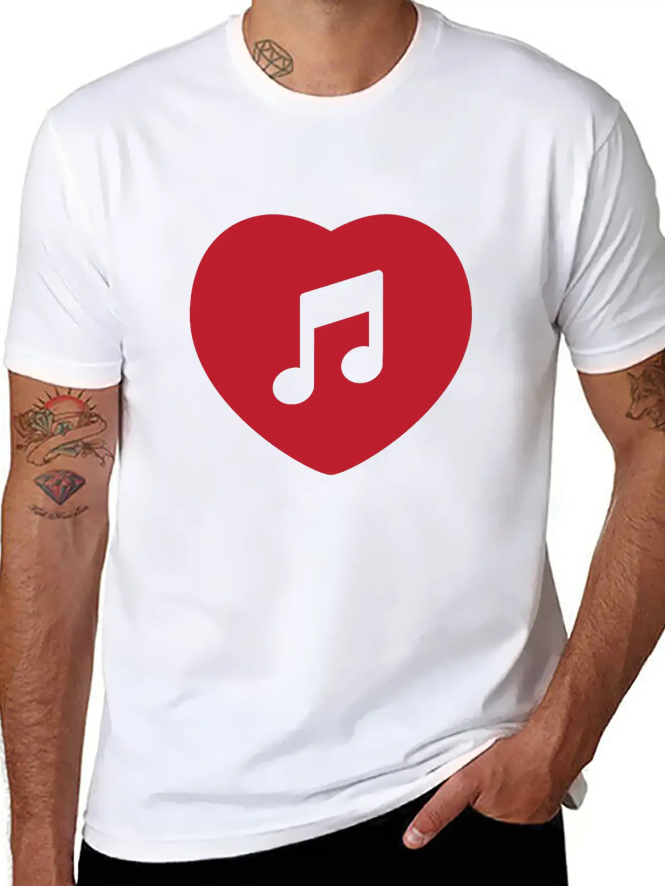 I Love Music Stylish Everyday T-Shirt – Unisex Basic Cotton Tee