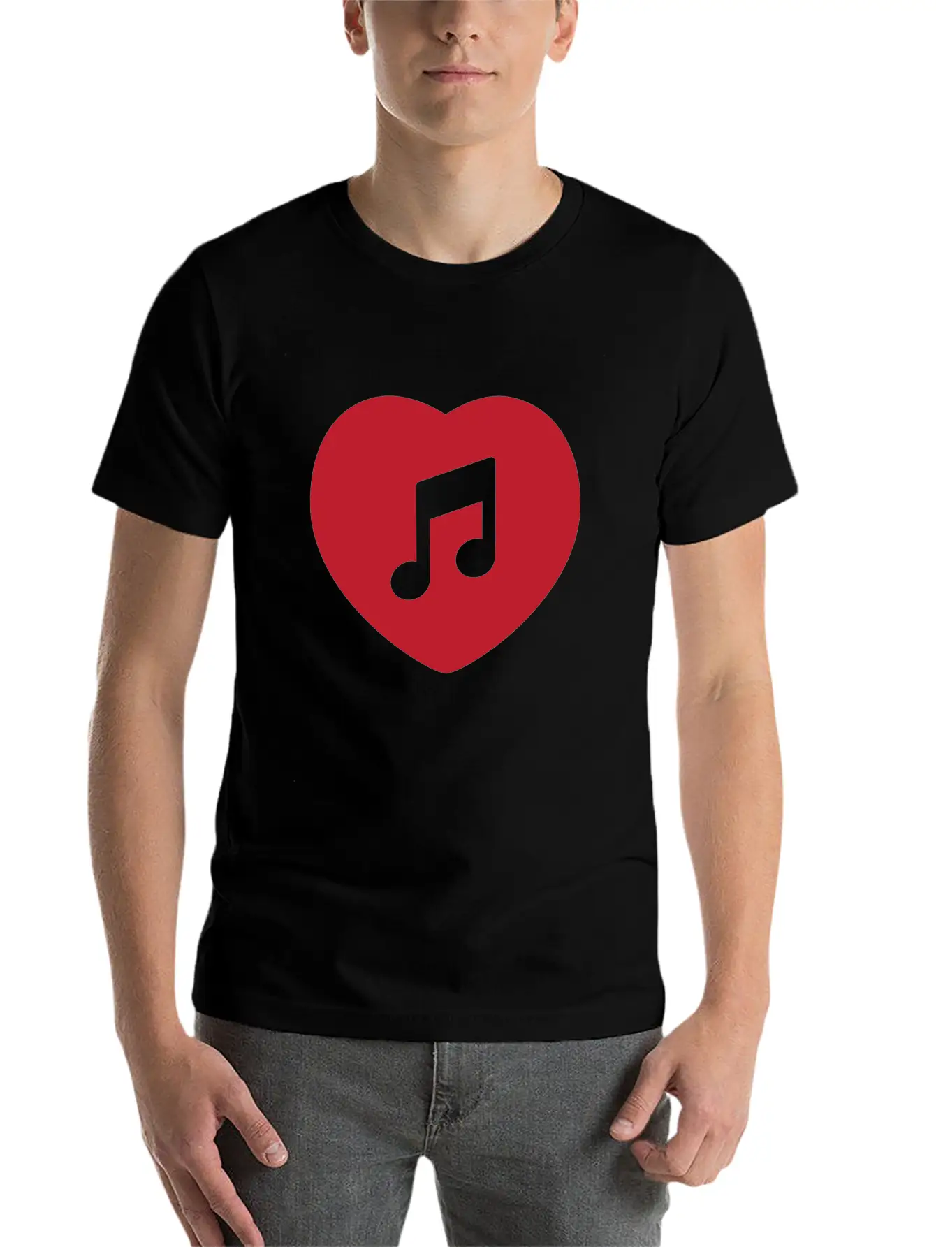 I Love Music Stylish Everyday T-Shirt – Unisex Basic Cotton Tee