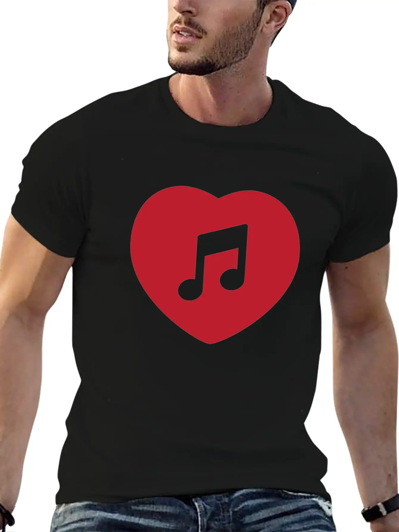 I Love Music Stylish Everyday T-Shirt – Unisex Basic Cotton Tee