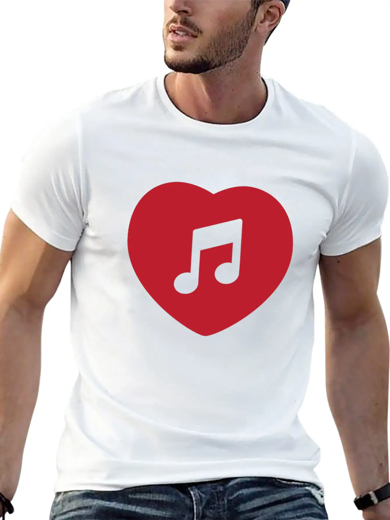 I Love Music Stylish Everyday T-Shirt – Unisex Basic Cotton Tee