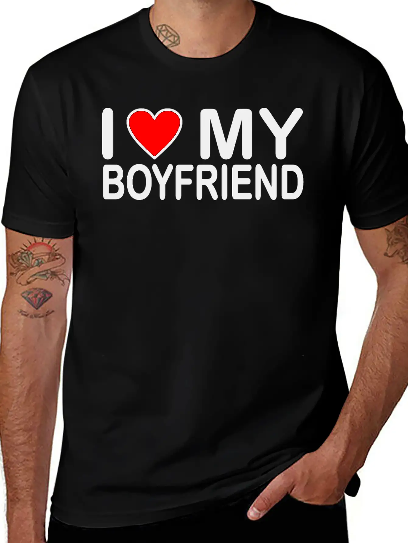 I Love My Boyfriend Unisex Short Sleeve Soft Cotton T-Shirt – Casual Everyday Wear
