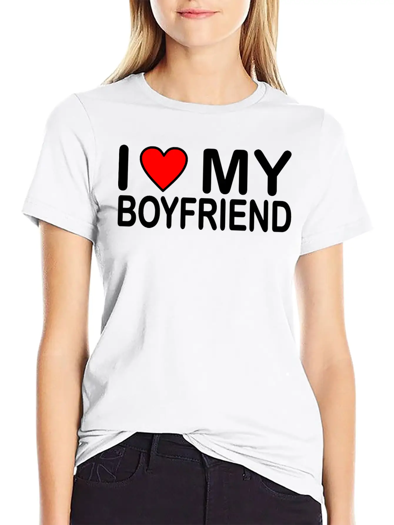 I Love My Boyfriend Unisex Short Sleeve Soft Cotton T-Shirt – Casual Everyday Wear