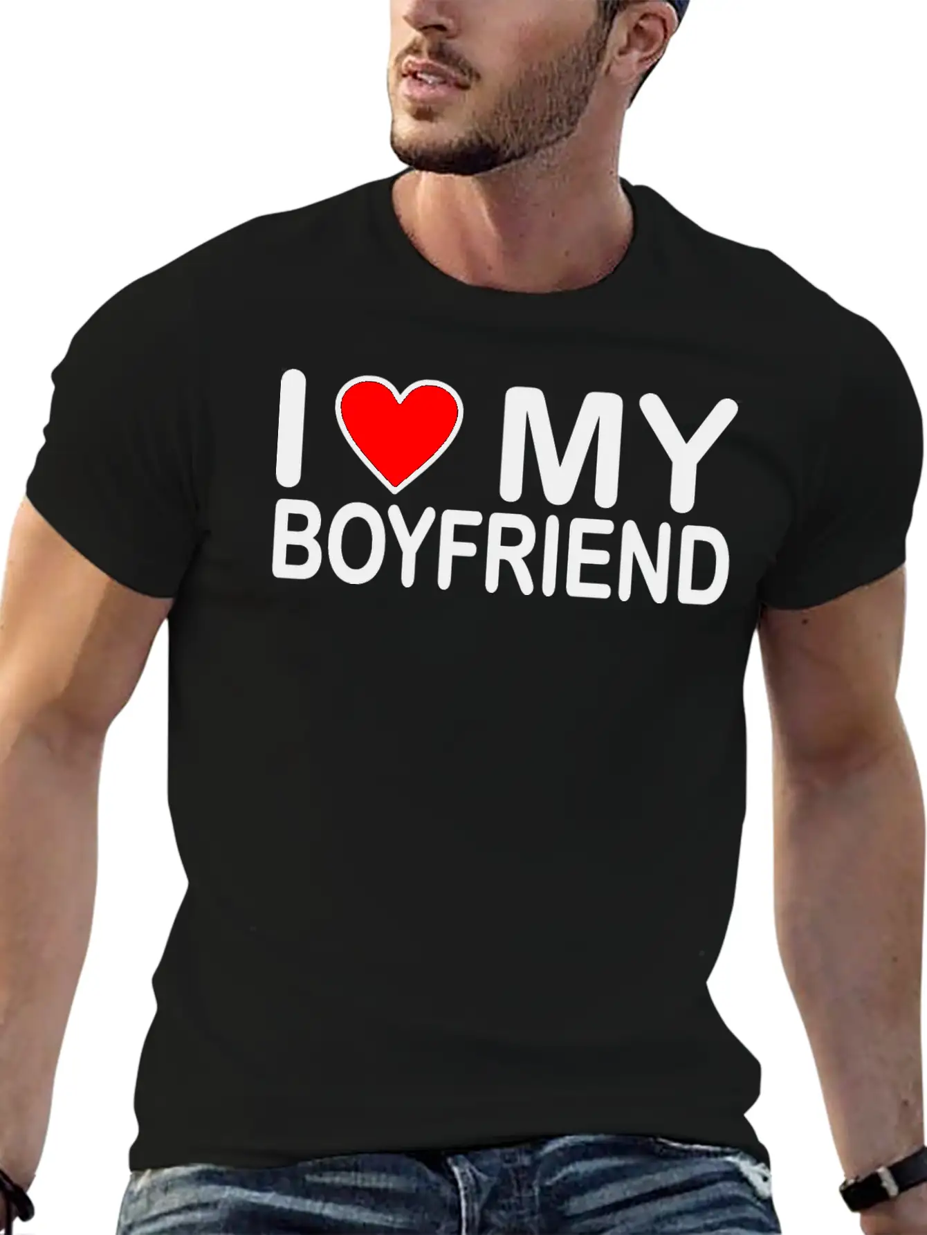 I Love My Boyfriend Unisex Short Sleeve Soft Cotton T-Shirt – Casual Everyday Wear