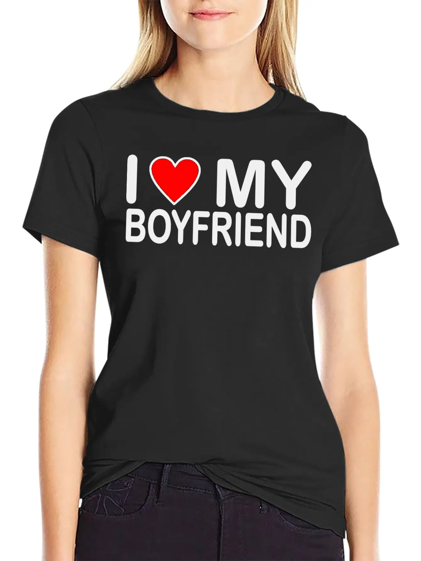 I Love My Boyfriend Unisex Short Sleeve Soft Cotton T-Shirt – Casual Everyday Wear