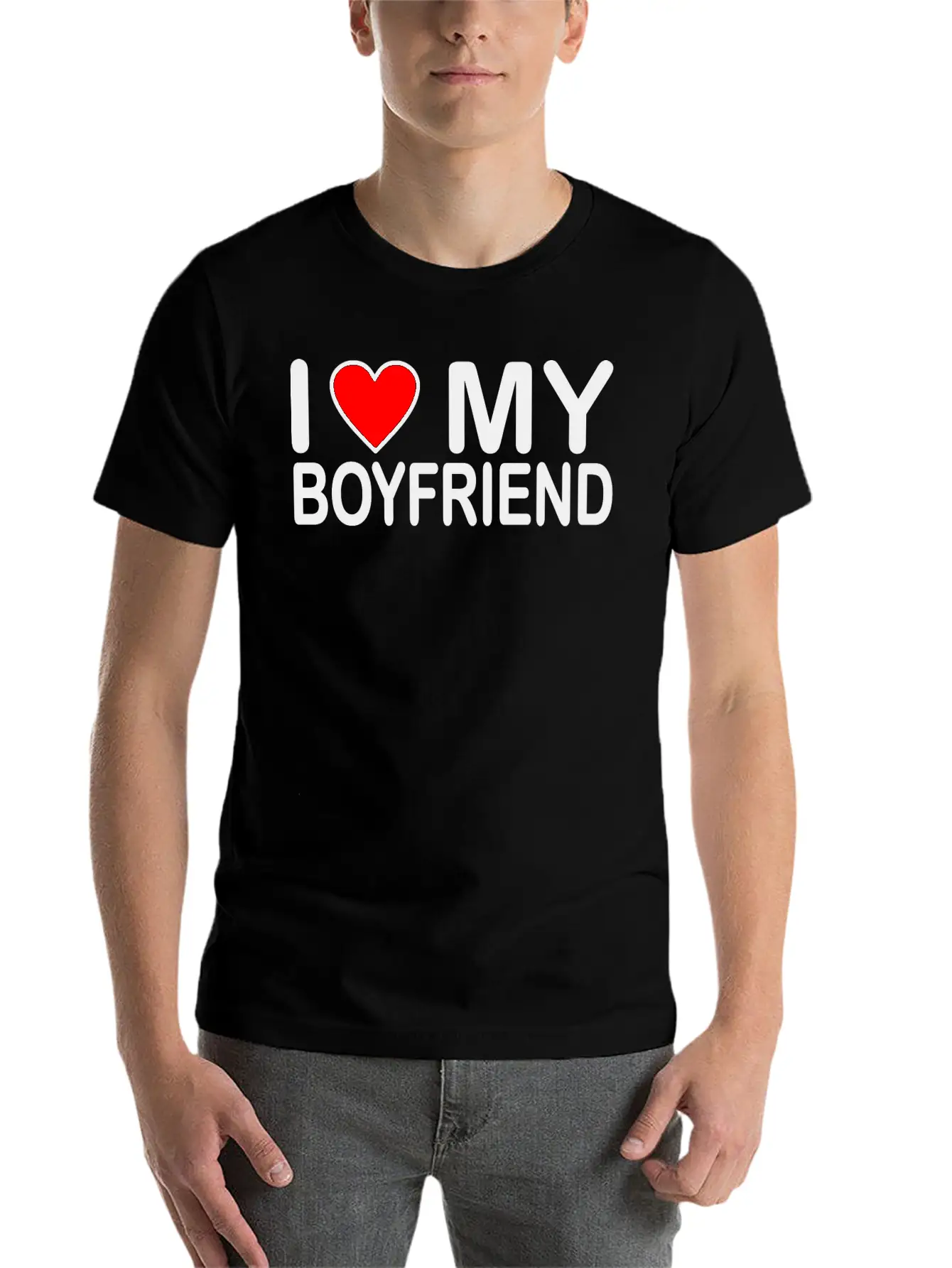 I Love My Boyfriend Unisex Short Sleeve Soft Cotton T-Shirt – Casual Everyday Wear