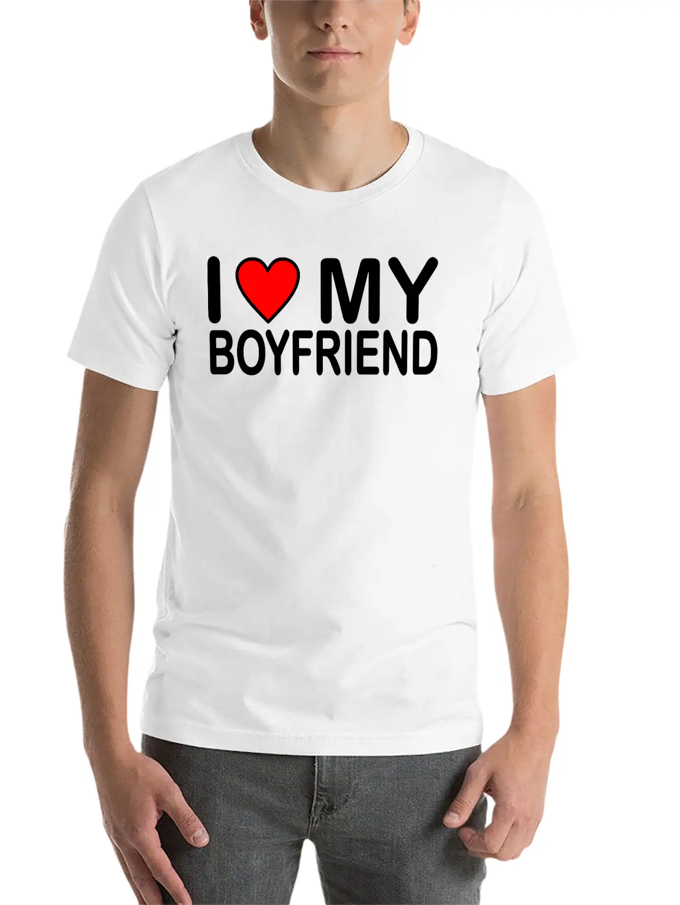 I Love My Boyfriend Unisex Short Sleeve Soft Cotton T-Shirt – Casual Everyday Wear