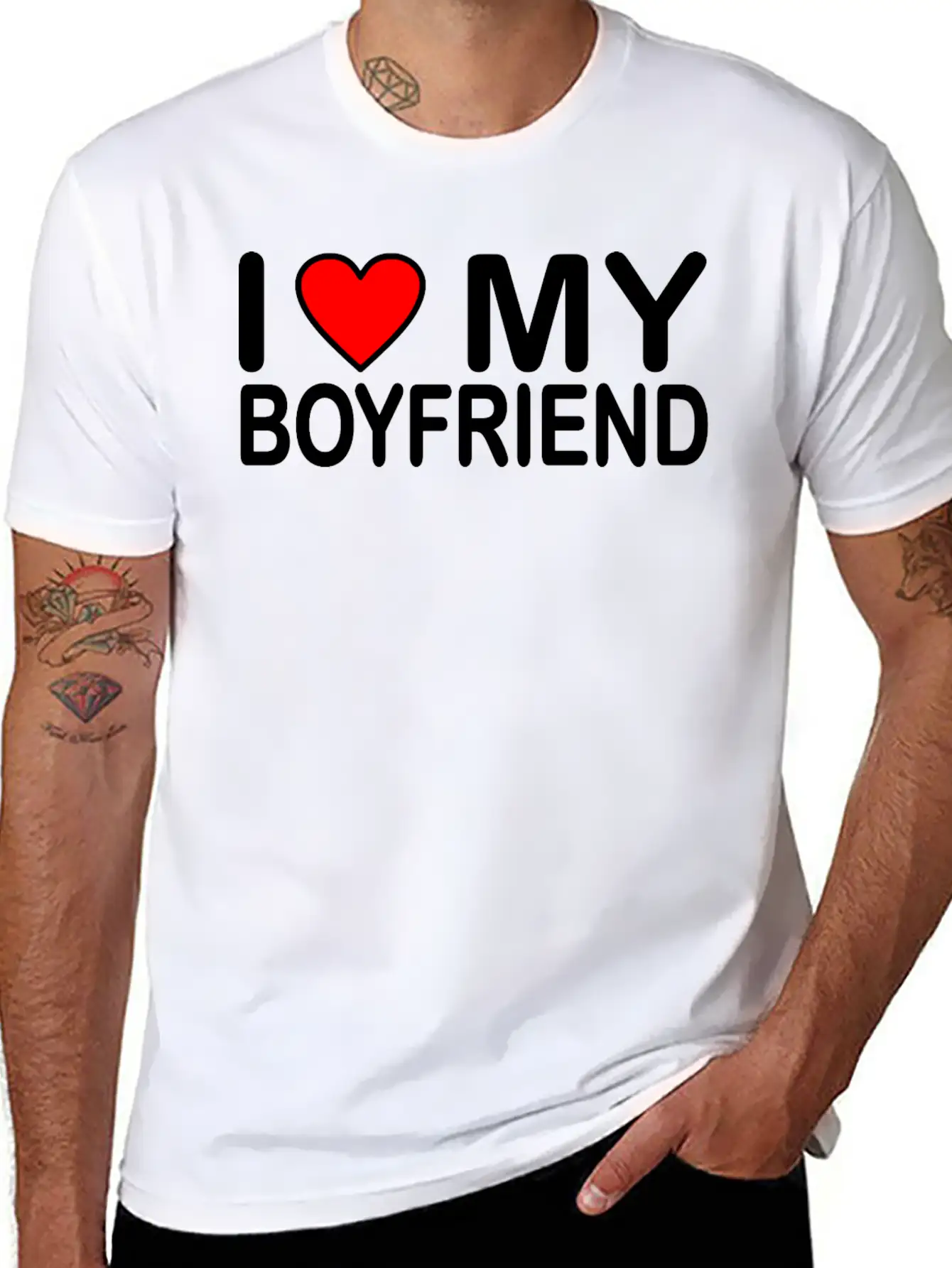 I Love My Boyfriend Unisex Short Sleeve Soft Cotton T-Shirt – Casual Everyday Wear