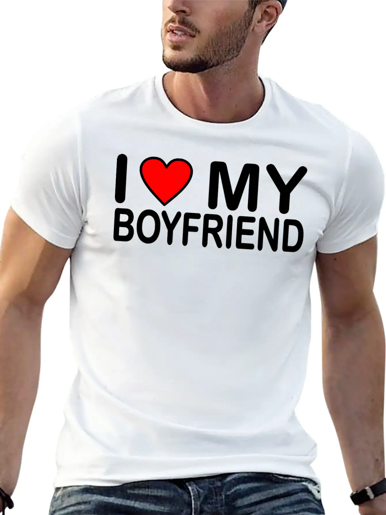I Love My Boyfriend Unisex Short Sleeve Soft Cotton T-Shirt – Casual Everyday Wear