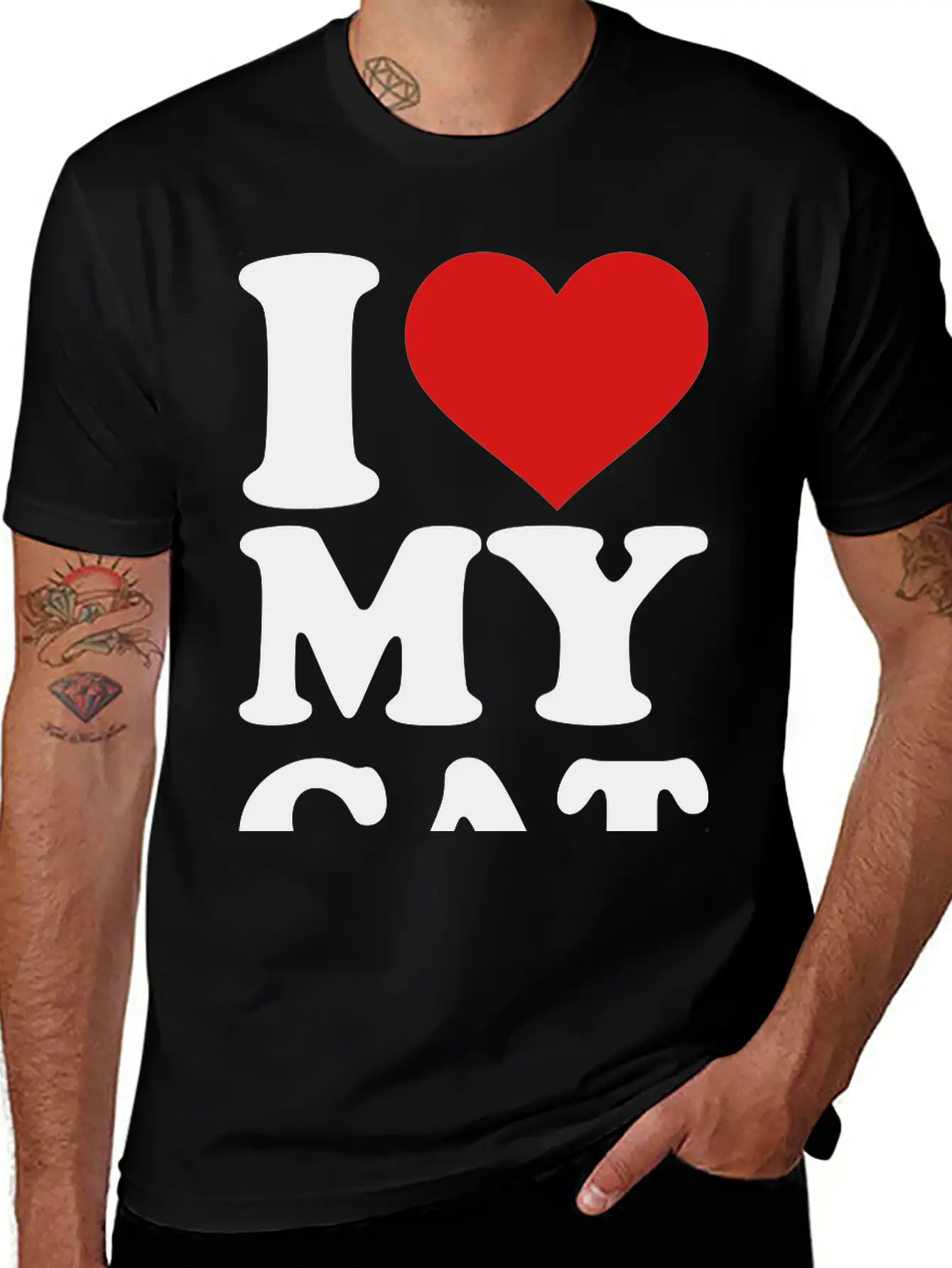 I Love My Cat Stylish Everyday T-Shirt – Unisex Basic Cotton Tee