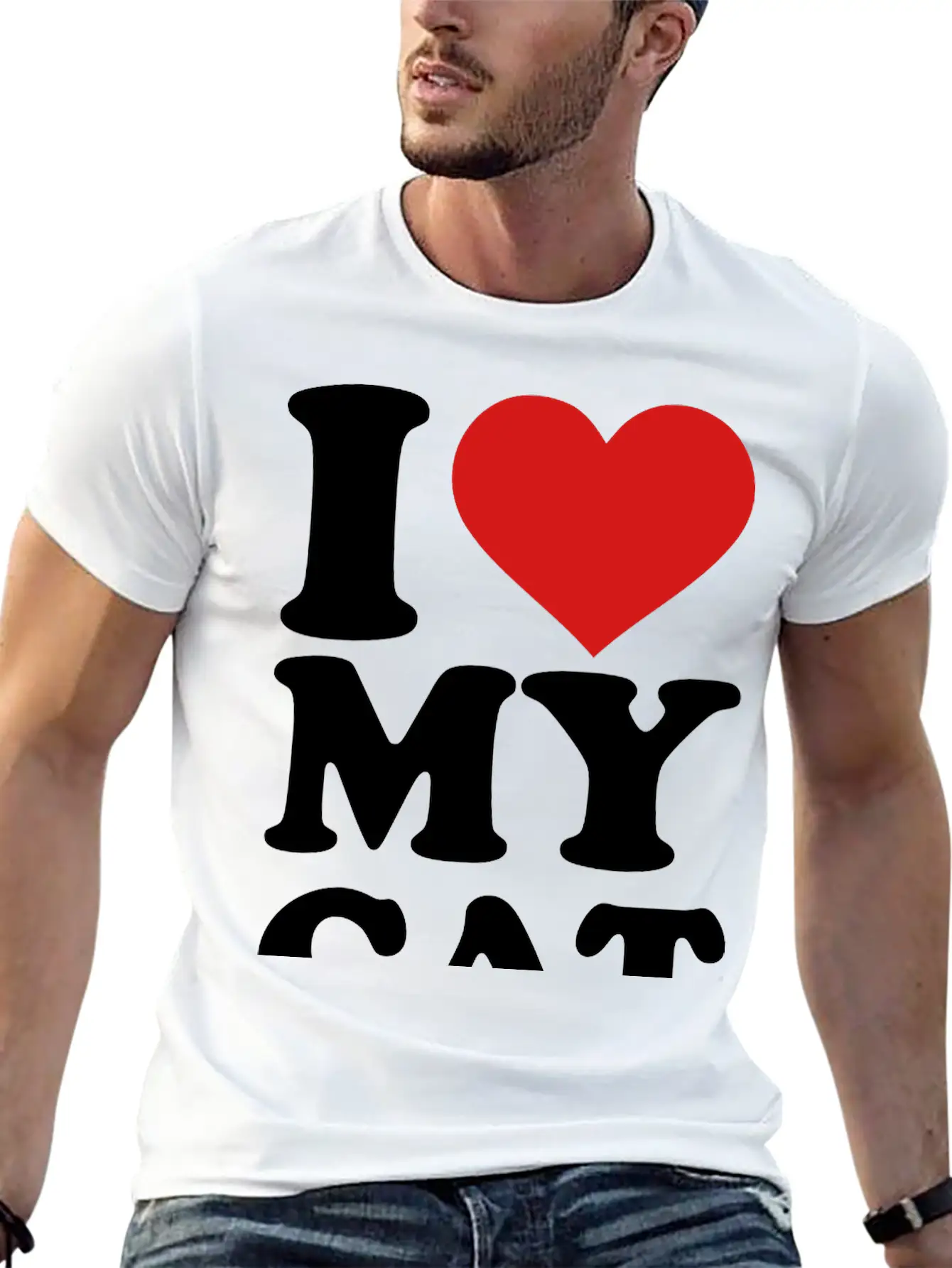 I Love My Cat Stylish Everyday T-Shirt – Unisex Basic Cotton Tee