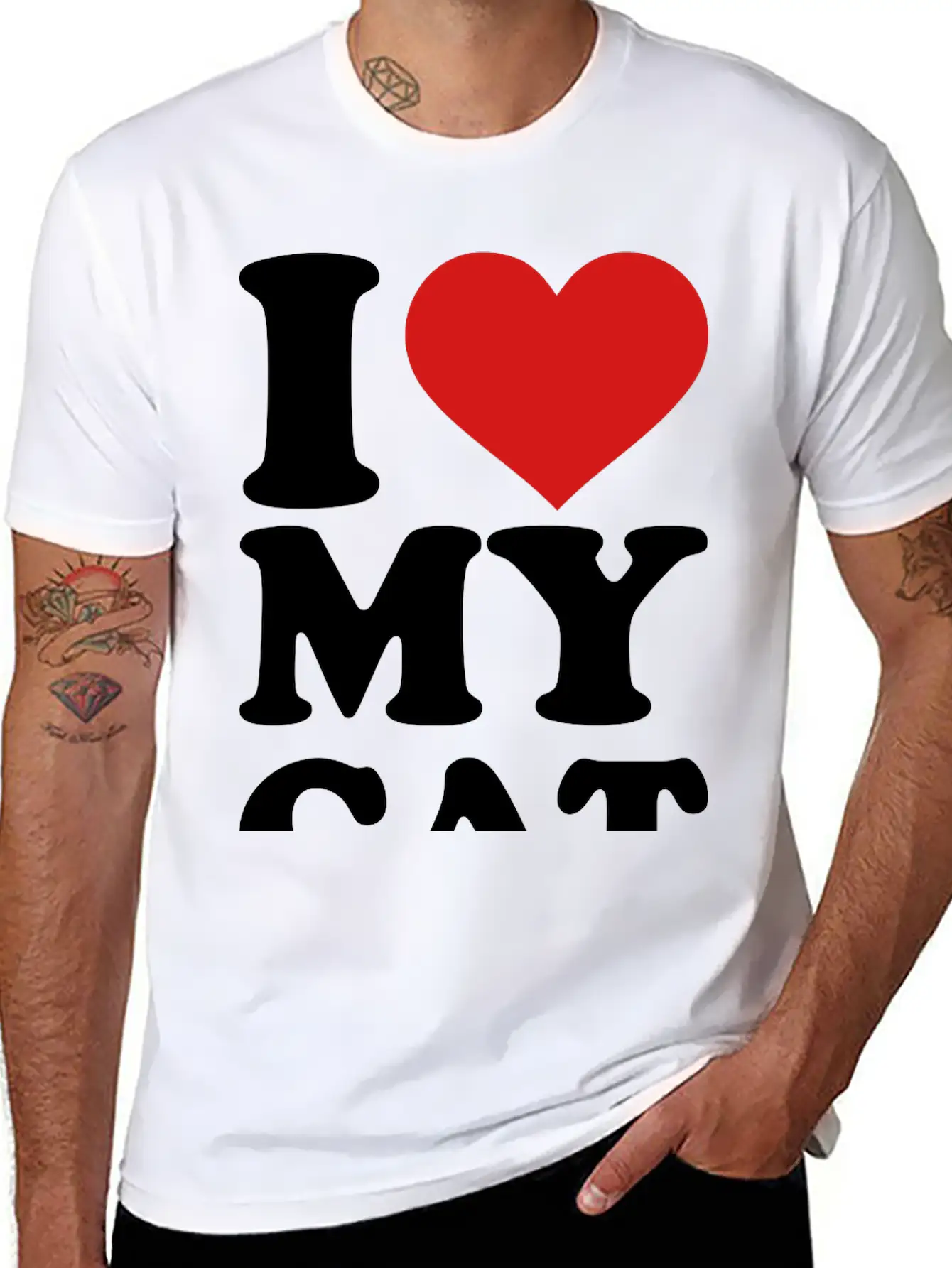 I Love My Cat Stylish Everyday T-Shirt – Unisex Basic Cotton Tee