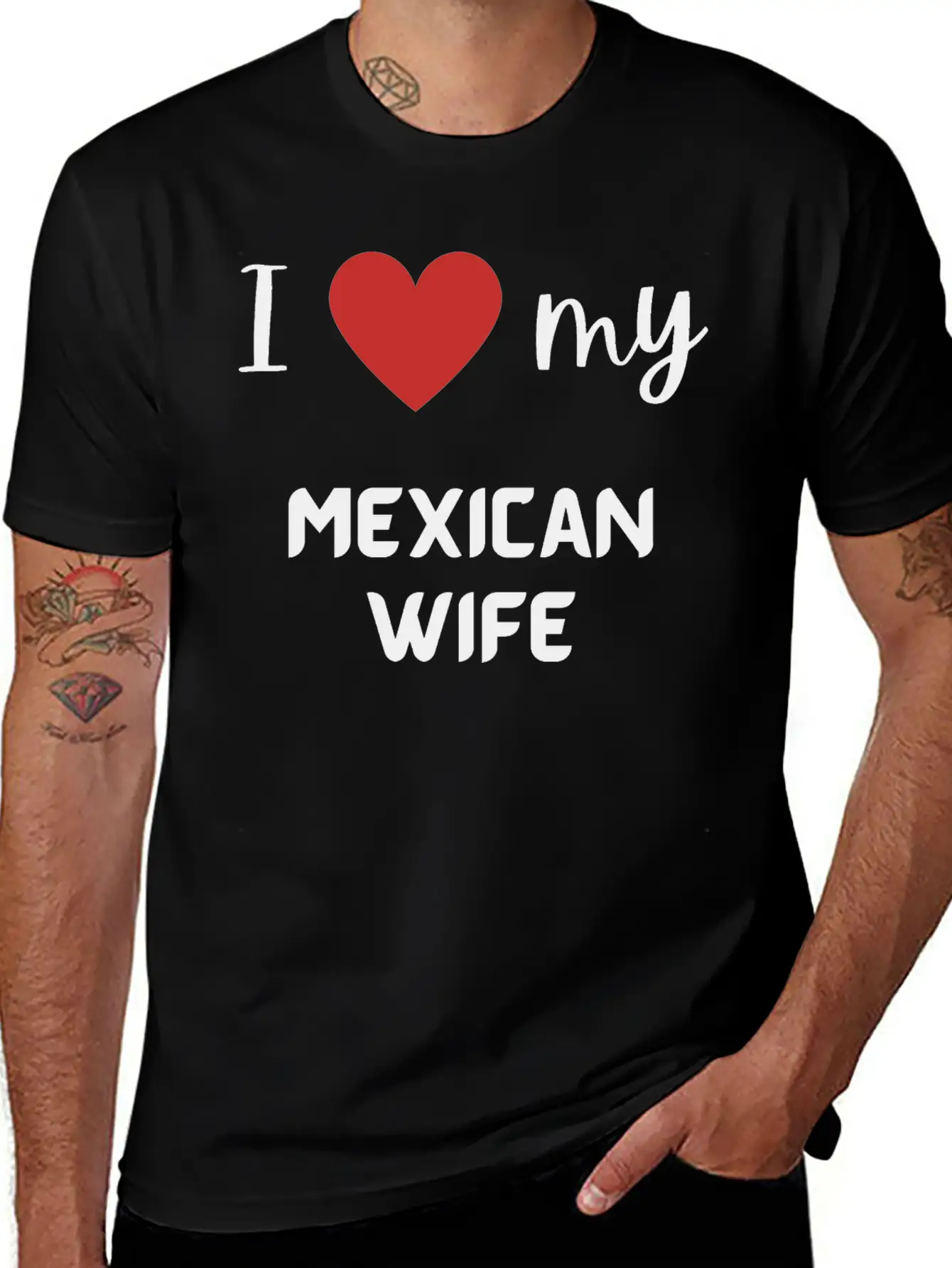 I Love My Mexican Wife Funny Matching Couple Stylish Everyday T-Shirt – Unisex Basic Cotton Tee