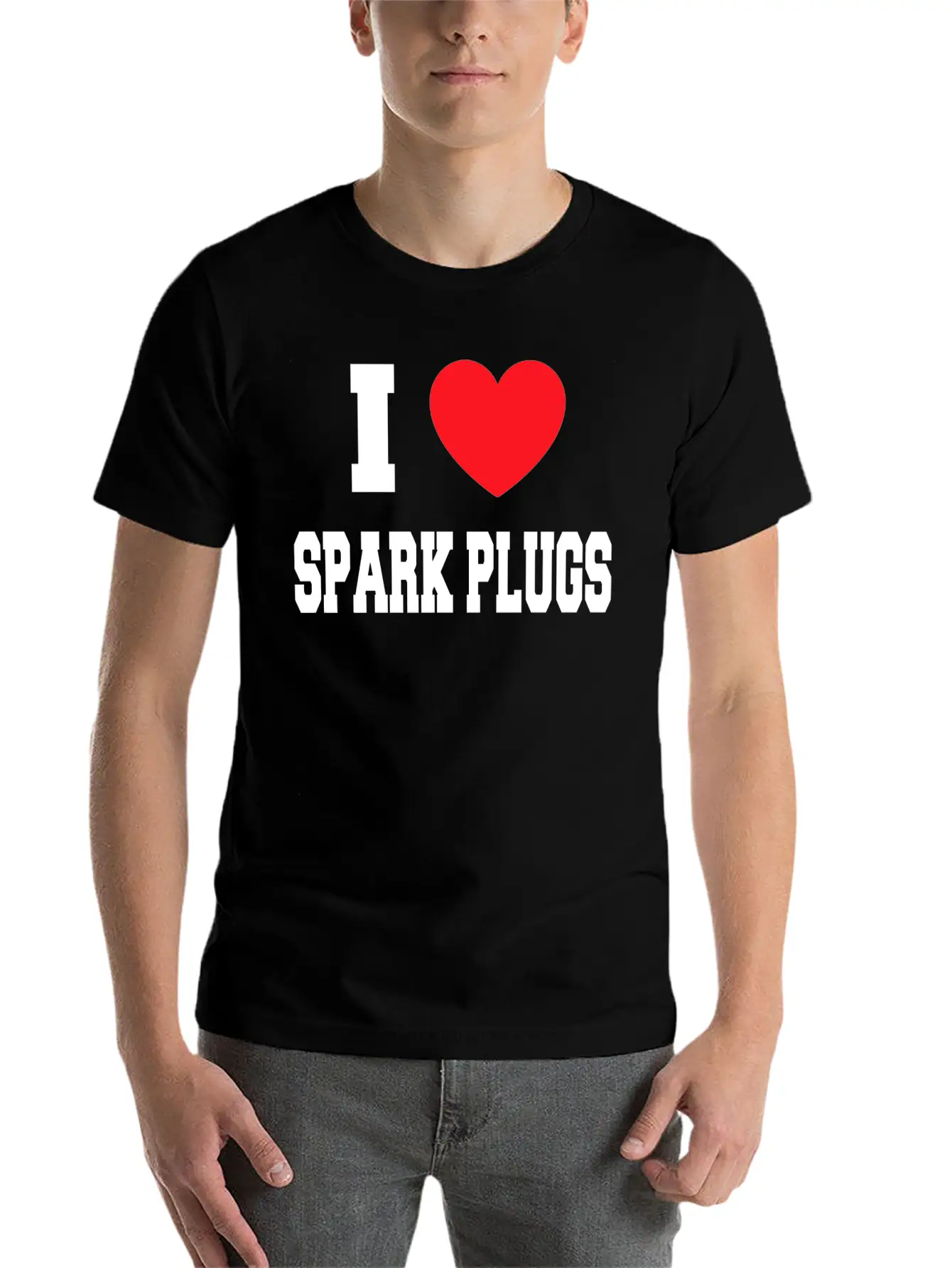 I Love Spark Plugs Unisex Casual T-Shirt – Clean Design For Daily Comfort