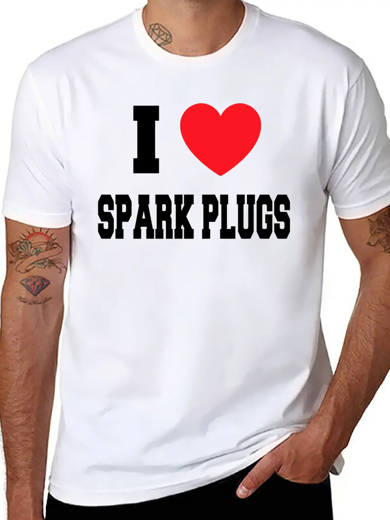 I Love Spark Plugs Unisex Casual T-Shirt – Clean Design For Daily Comfort
