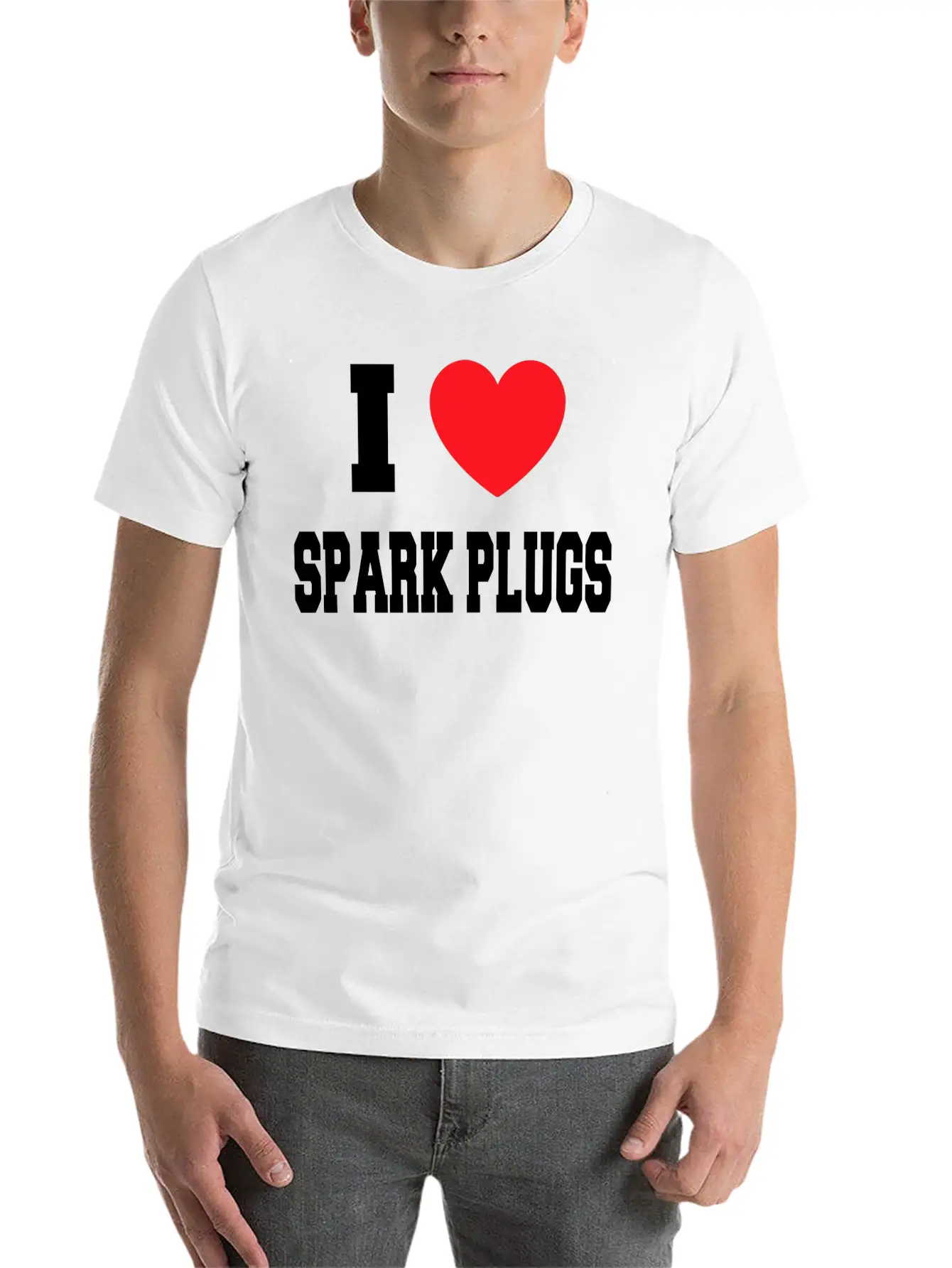 I Love Spark Plugs Unisex Casual T-Shirt – Clean Design For Daily Comfort