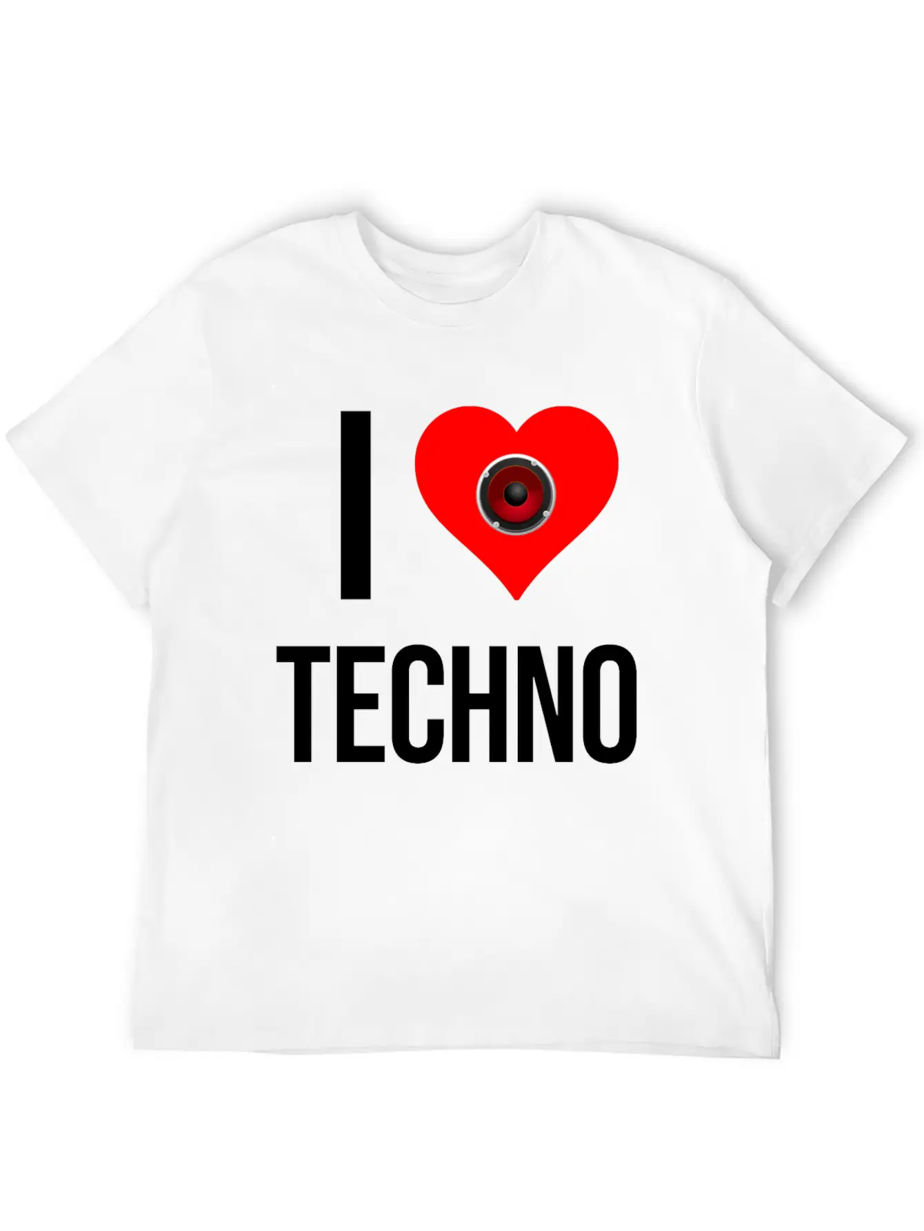 I Love Techno Unisex Short Sleeve Soft Cotton T-Shirt – Casual Everyday Wear