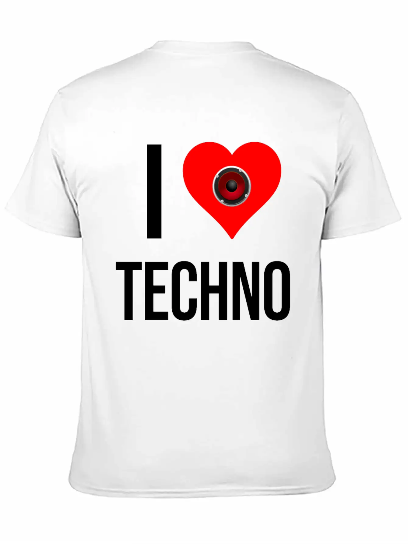 I Love Techno Unisex Short Sleeve Soft Cotton T-Shirt – Casual Everyday Wear