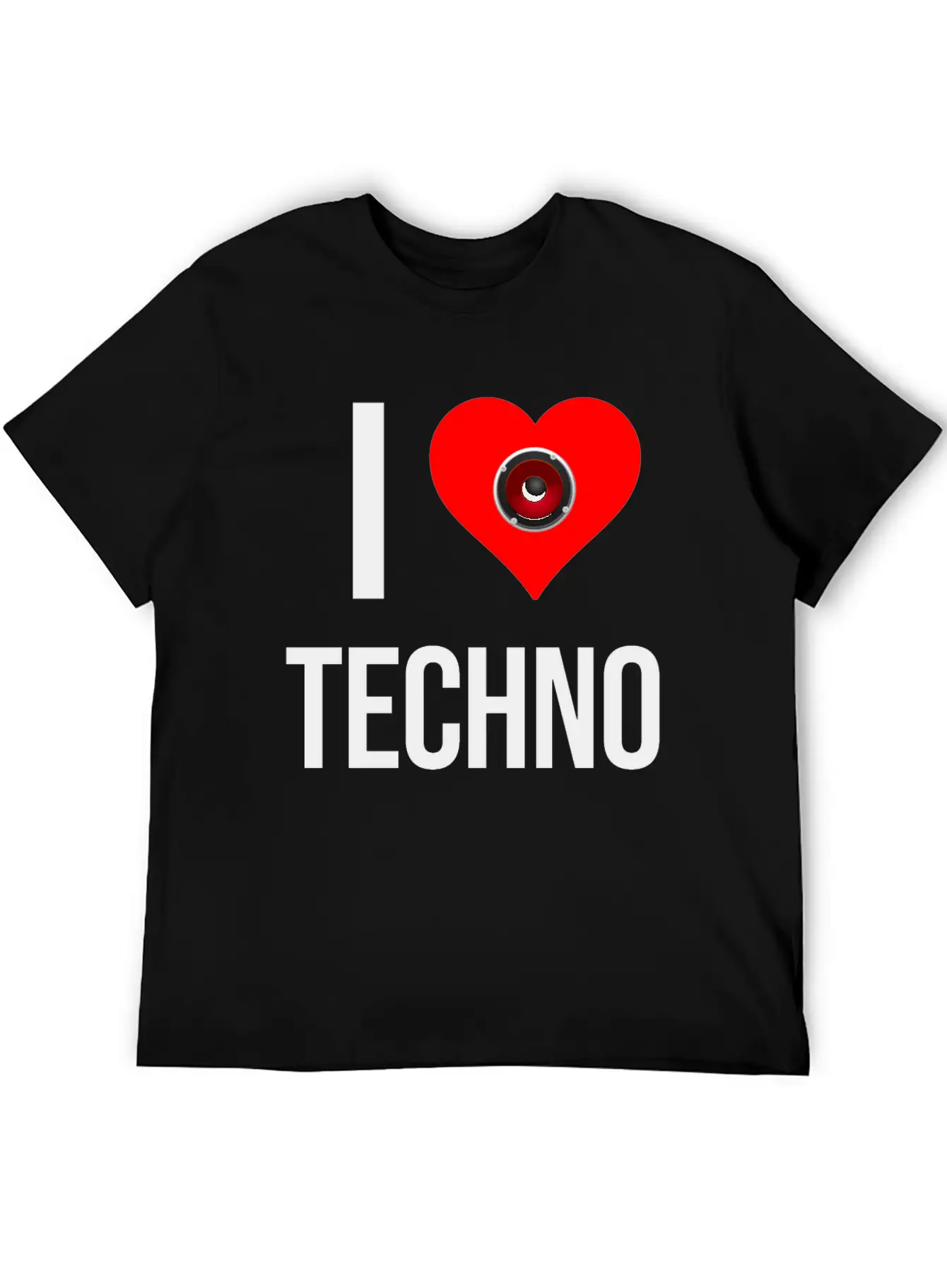 I Love Techno Unisex Short Sleeve Soft Cotton T-Shirt – Casual Everyday Wear