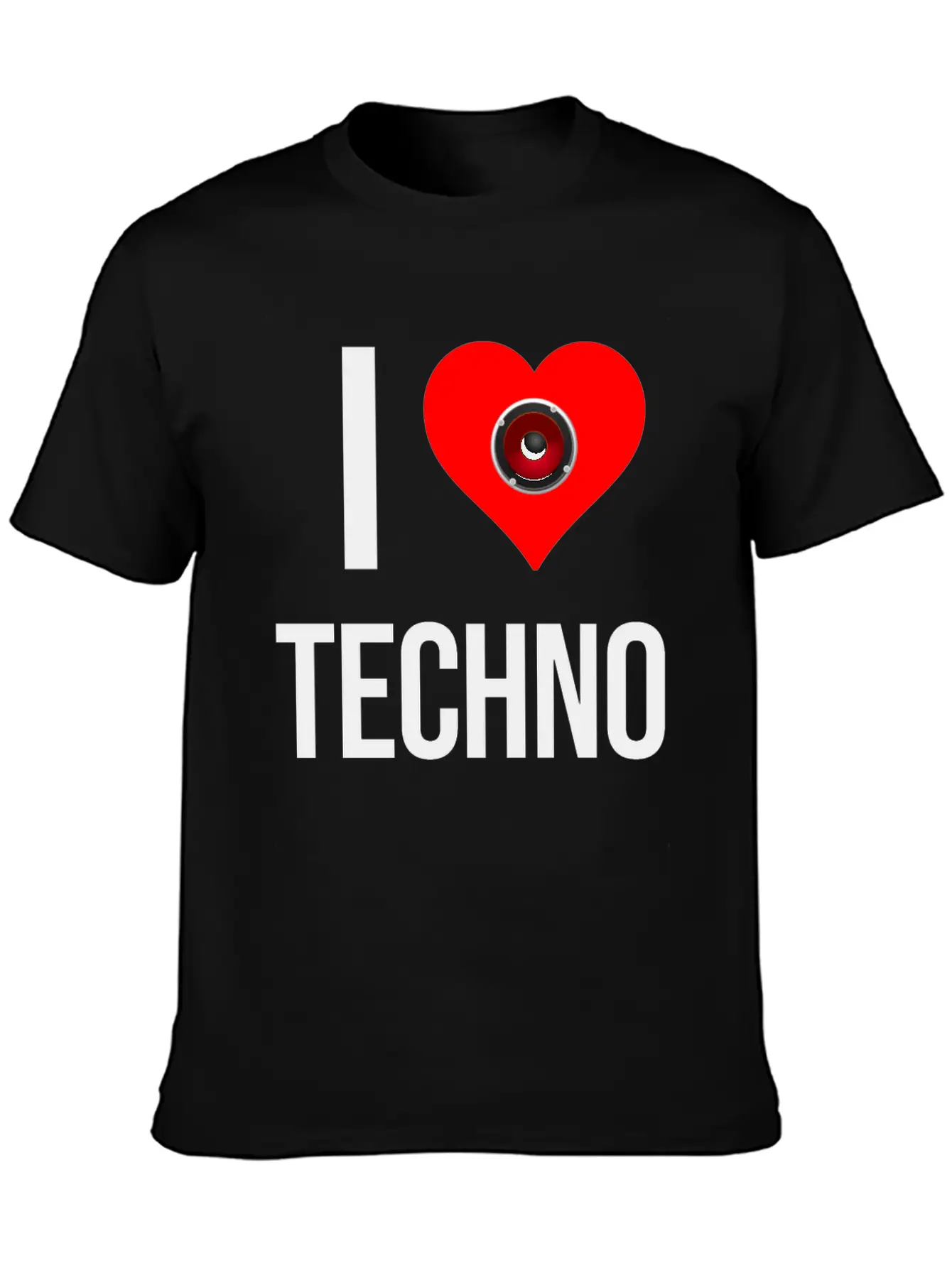 I Love Techno Unisex Short Sleeve Soft Cotton T-Shirt – Casual Everyday Wear