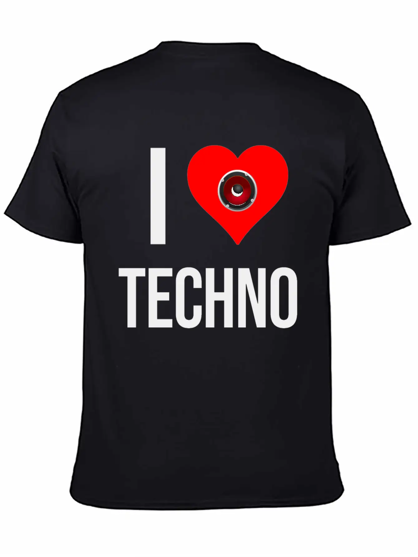 I Love Techno Unisex Short Sleeve Soft Cotton T-Shirt – Casual Everyday Wear