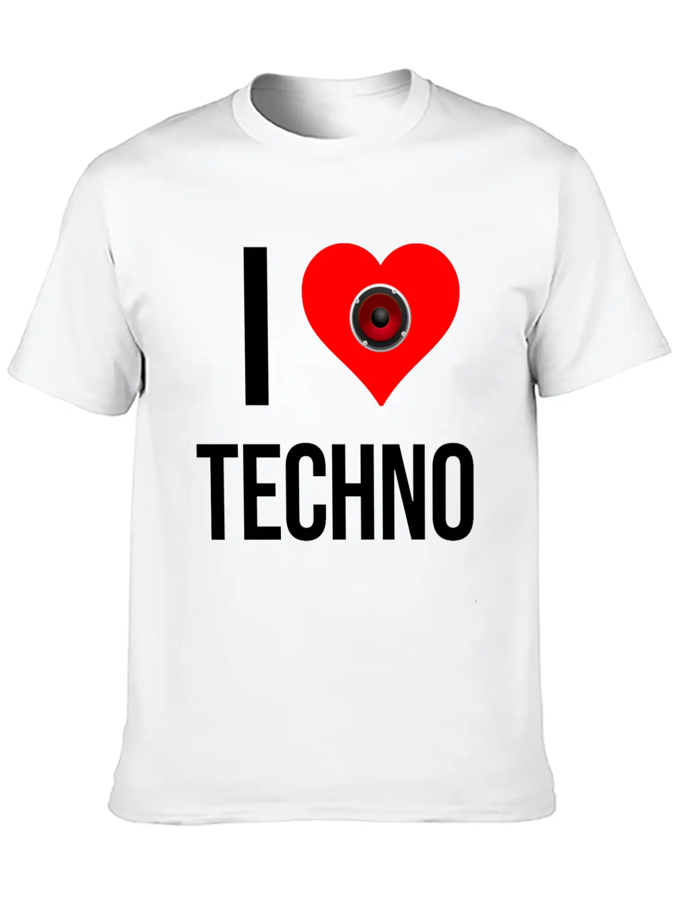 I Love Techno Unisex Short Sleeve Soft Cotton T-Shirt – Casual Everyday Wear