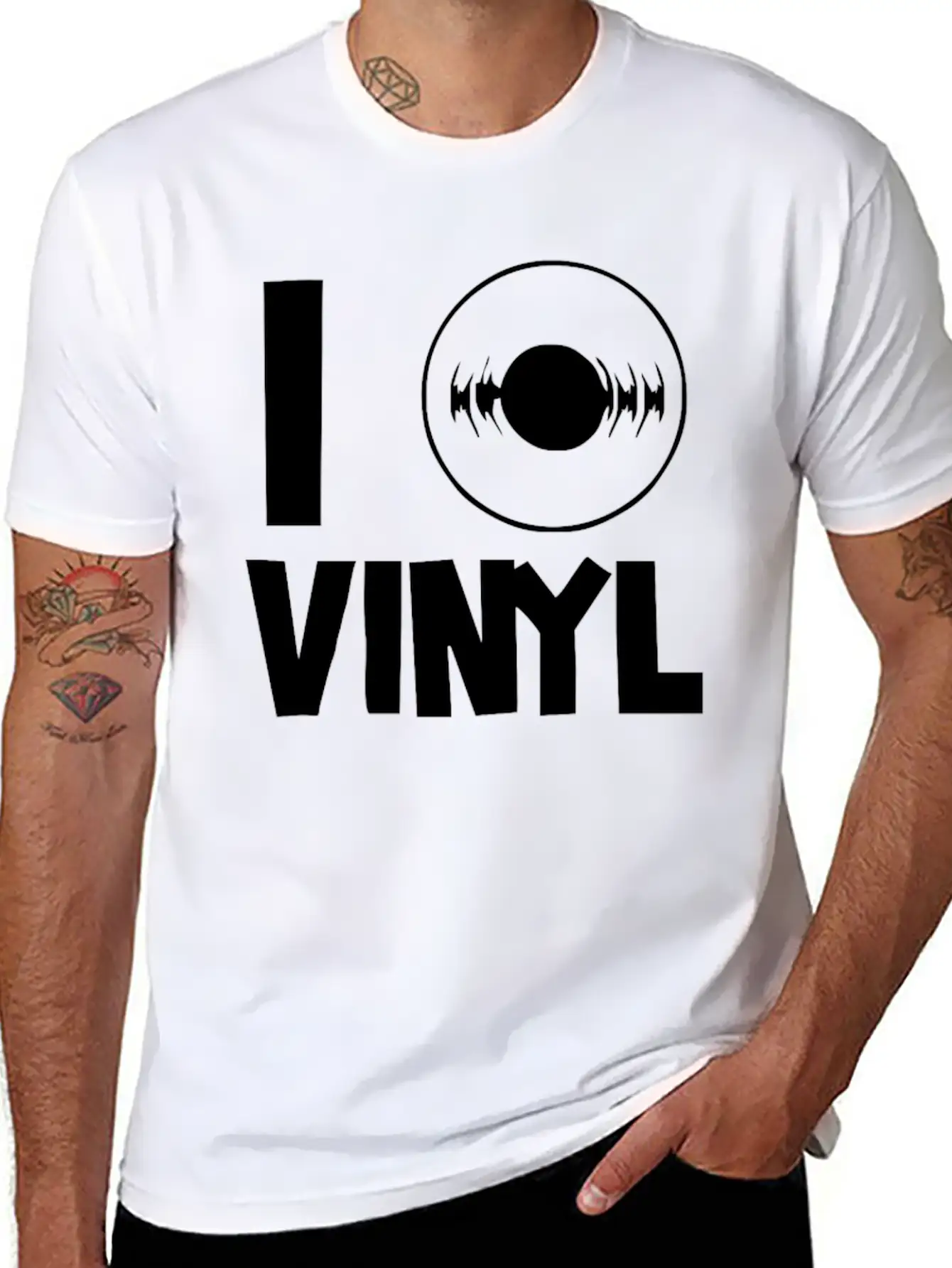 I Love Vinyl Comfortable Minimalist Graphic Tee – Summer Style Essential