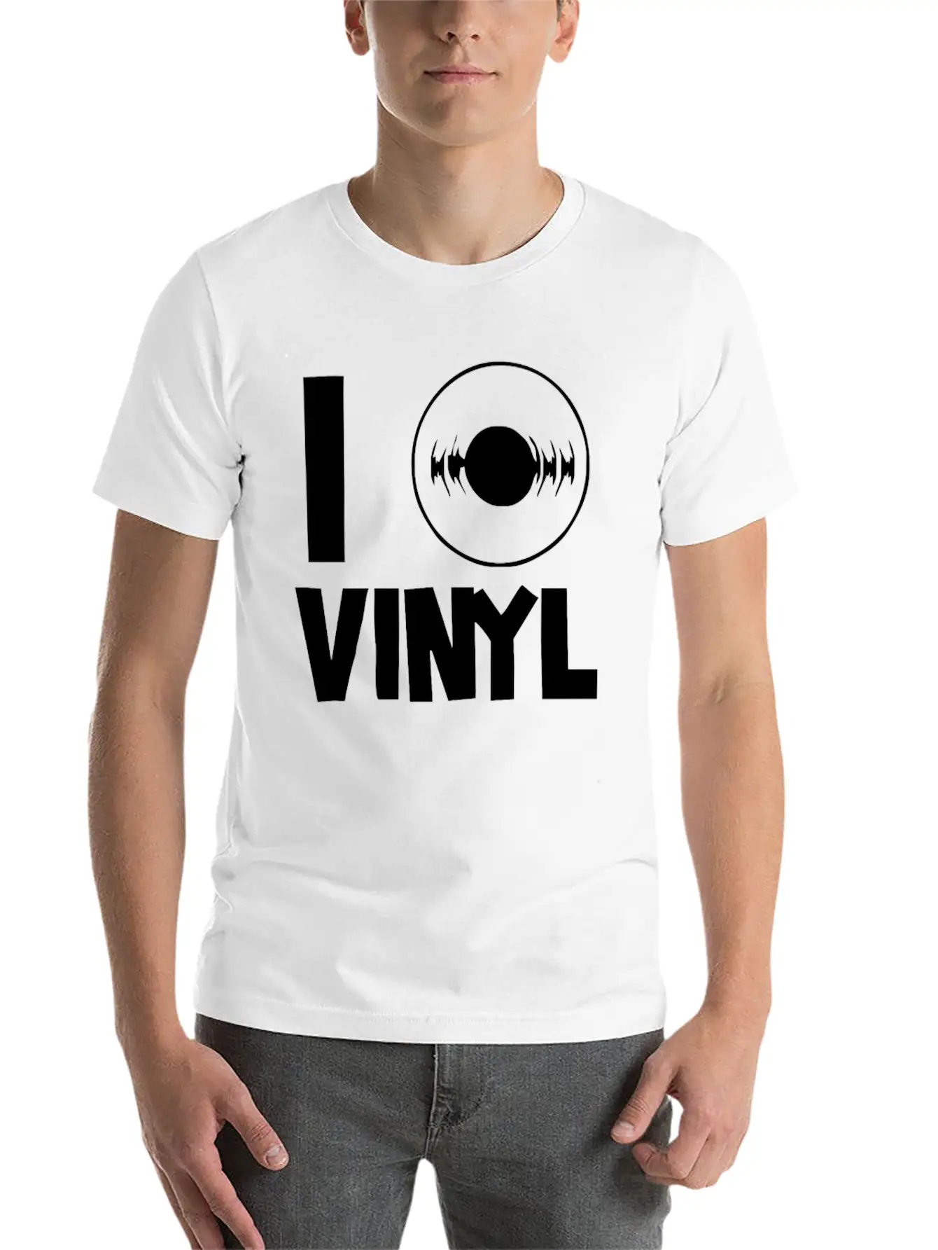 I Love Vinyl Comfortable Minimalist Graphic Tee – Summer Style Essential
