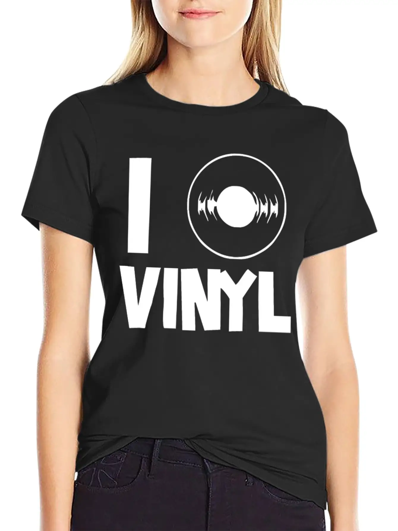 I Love Vinyl Comfortable Minimalist Graphic Tee – Summer Style Essential