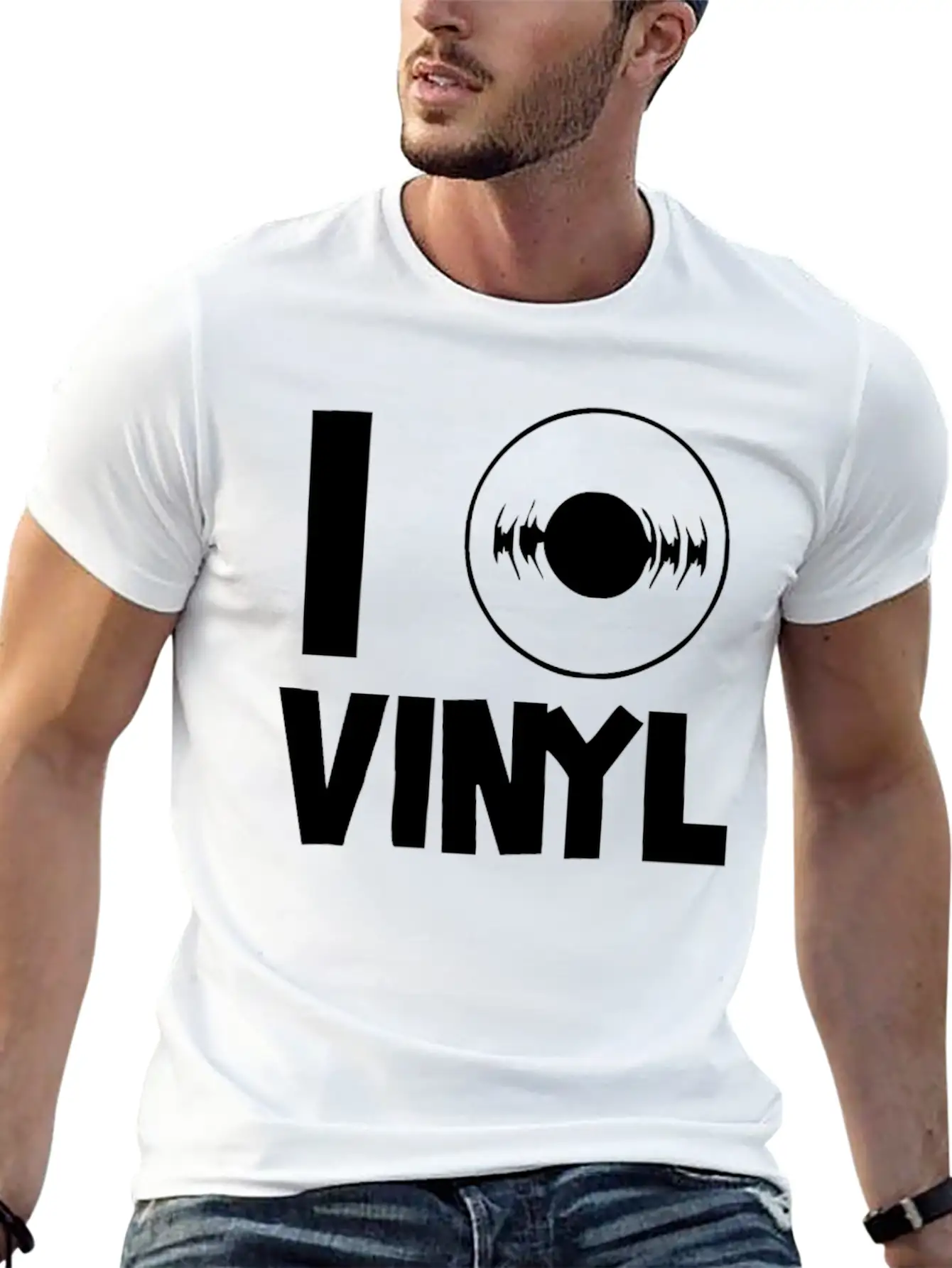 I Love Vinyl Comfortable Minimalist Graphic Tee – Summer Style Essential