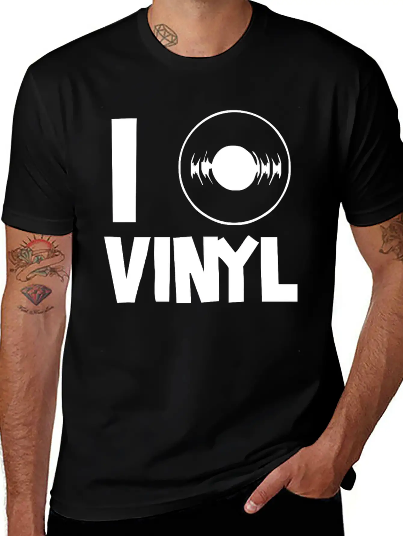 I Love Vinyl Unisex Short Sleeve Soft Cotton T-Shirt – Casual Everyday Wear