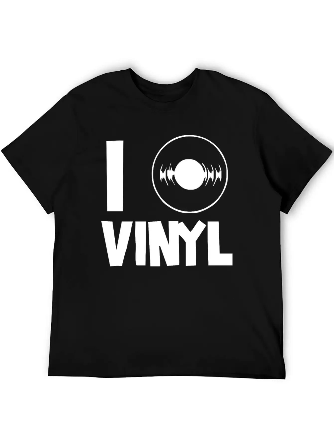I Love Vinyl Unisex Short Sleeve Soft Cotton T-Shirt – Casual Everyday Wear
