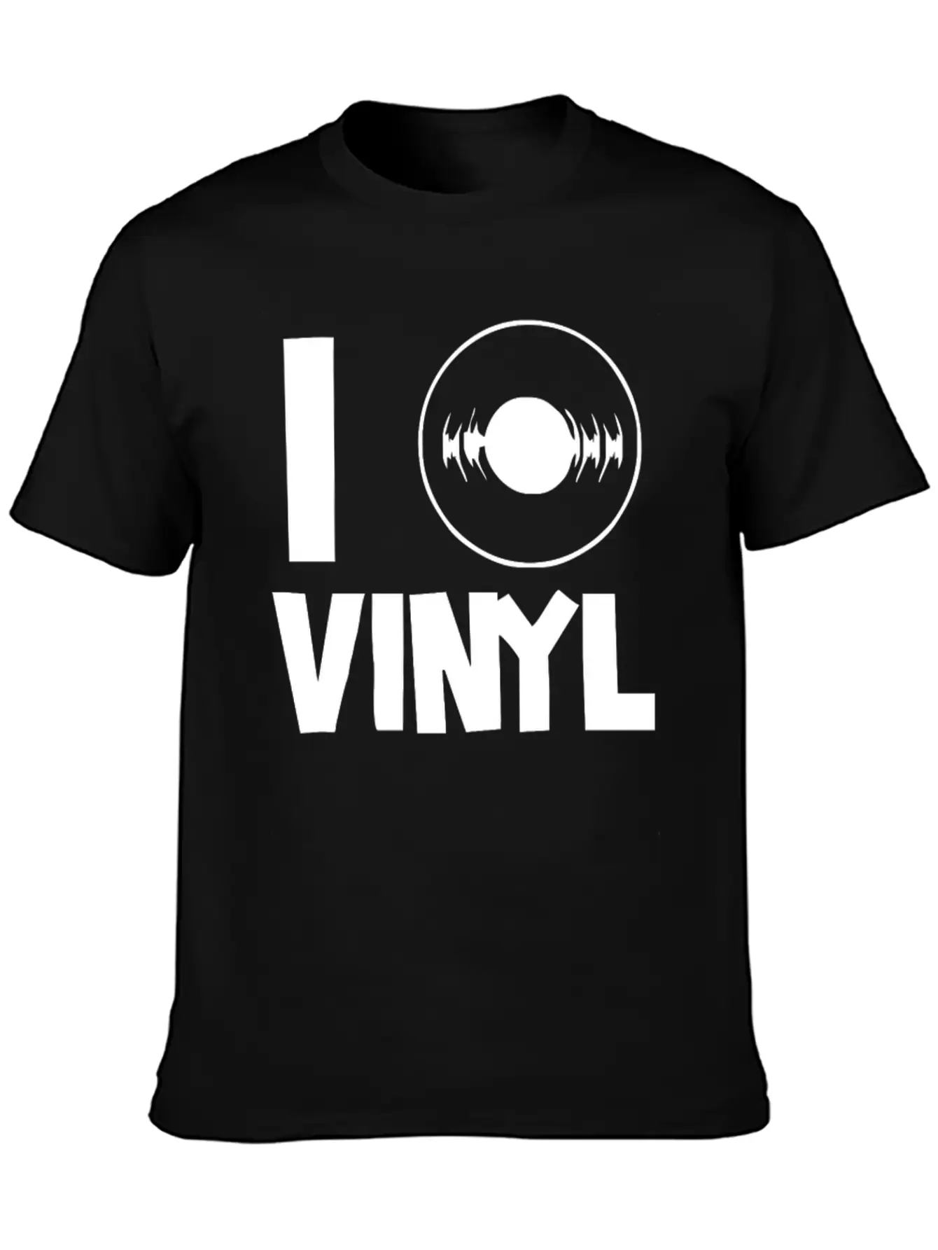 I Love Vinyl Unisex Short Sleeve Soft Cotton T-Shirt – Casual Everyday Wear